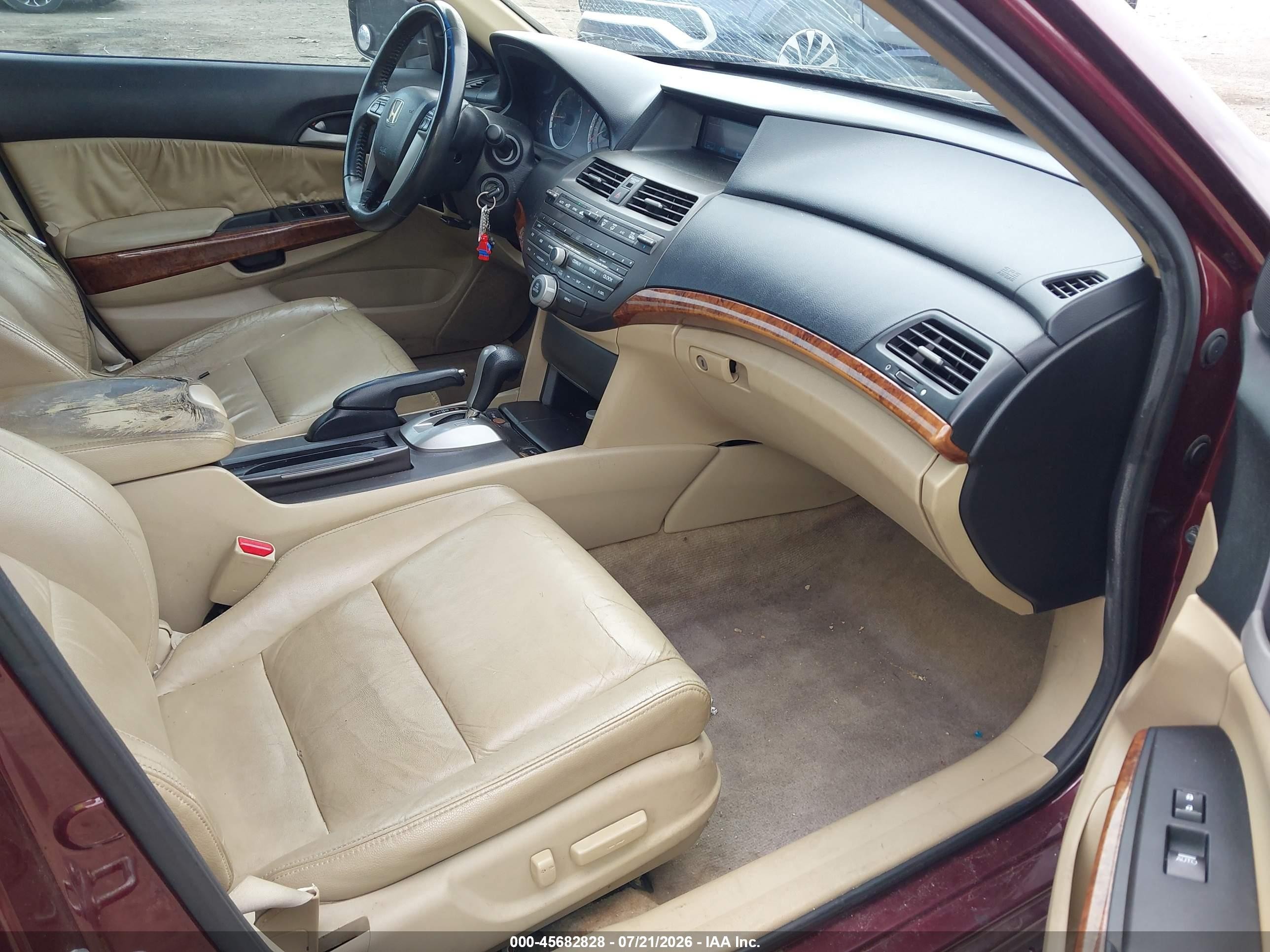 2011 Honda Accord 2.4 Ex-l Burgundy vin: 1HGCP2F86BA095549