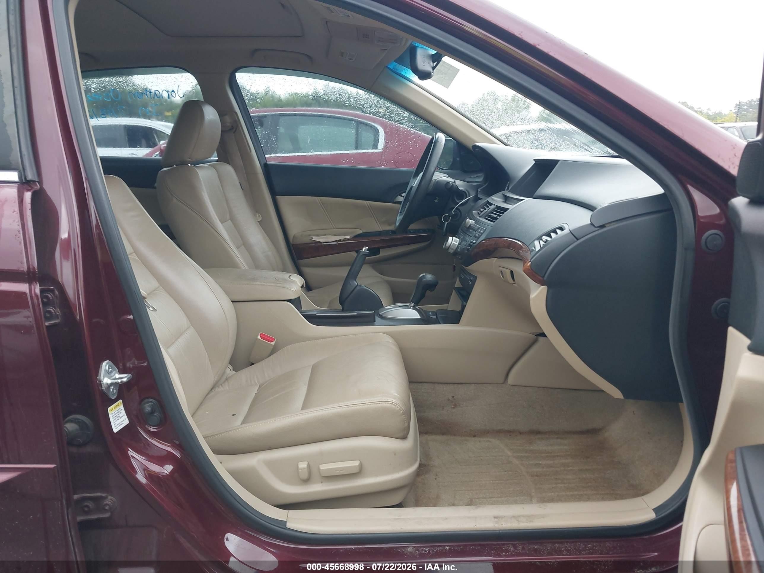 2012 Honda Accord 2.4 Ex-l Burgundy vin: 1HGCP2F86CA058051