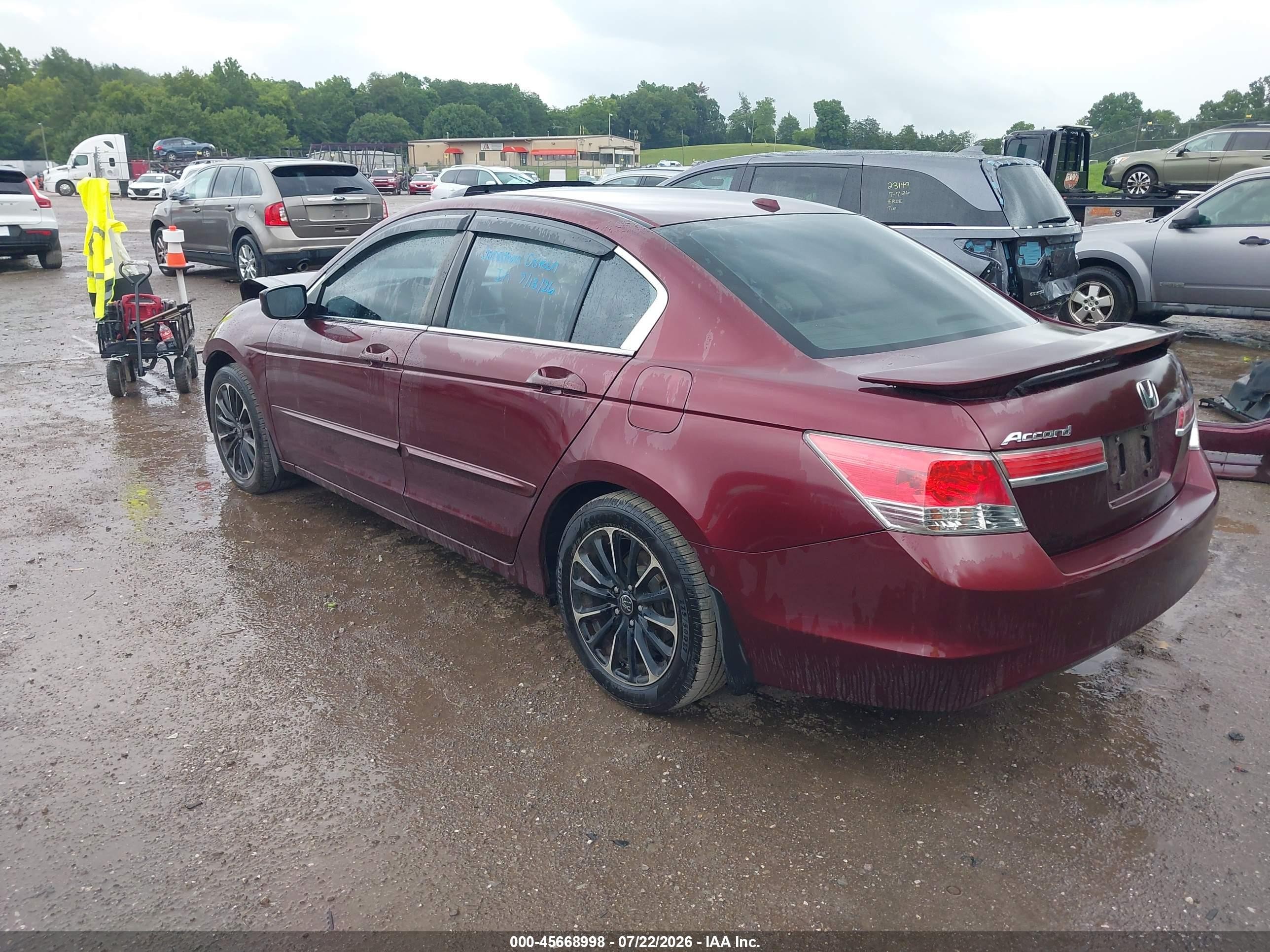 2012 Honda Accord 2.4 Ex-l Burgundy vin: 1HGCP2F86CA058051