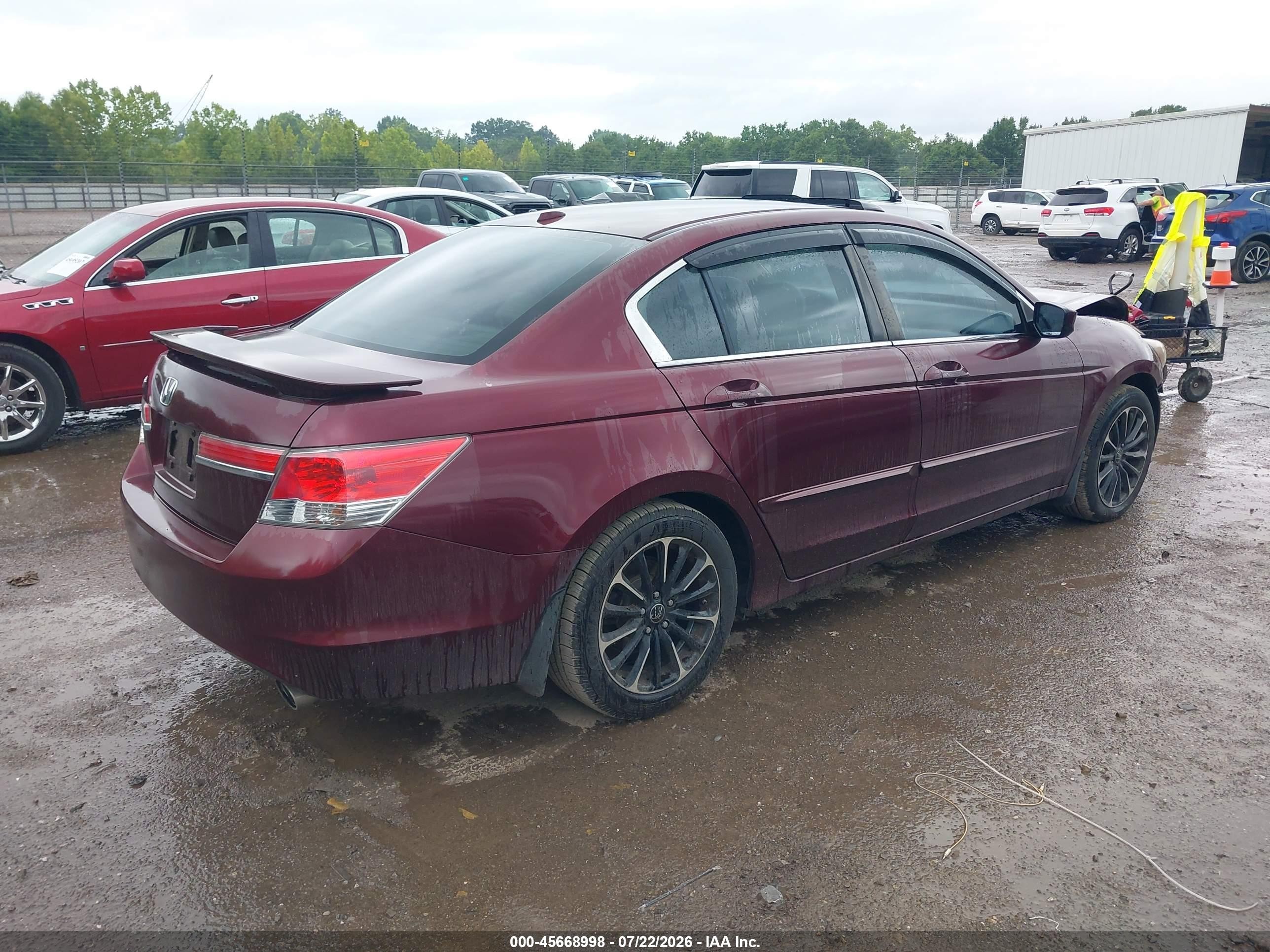 2012 Honda Accord 2.4 Ex-l Burgundy vin: 1HGCP2F86CA058051
