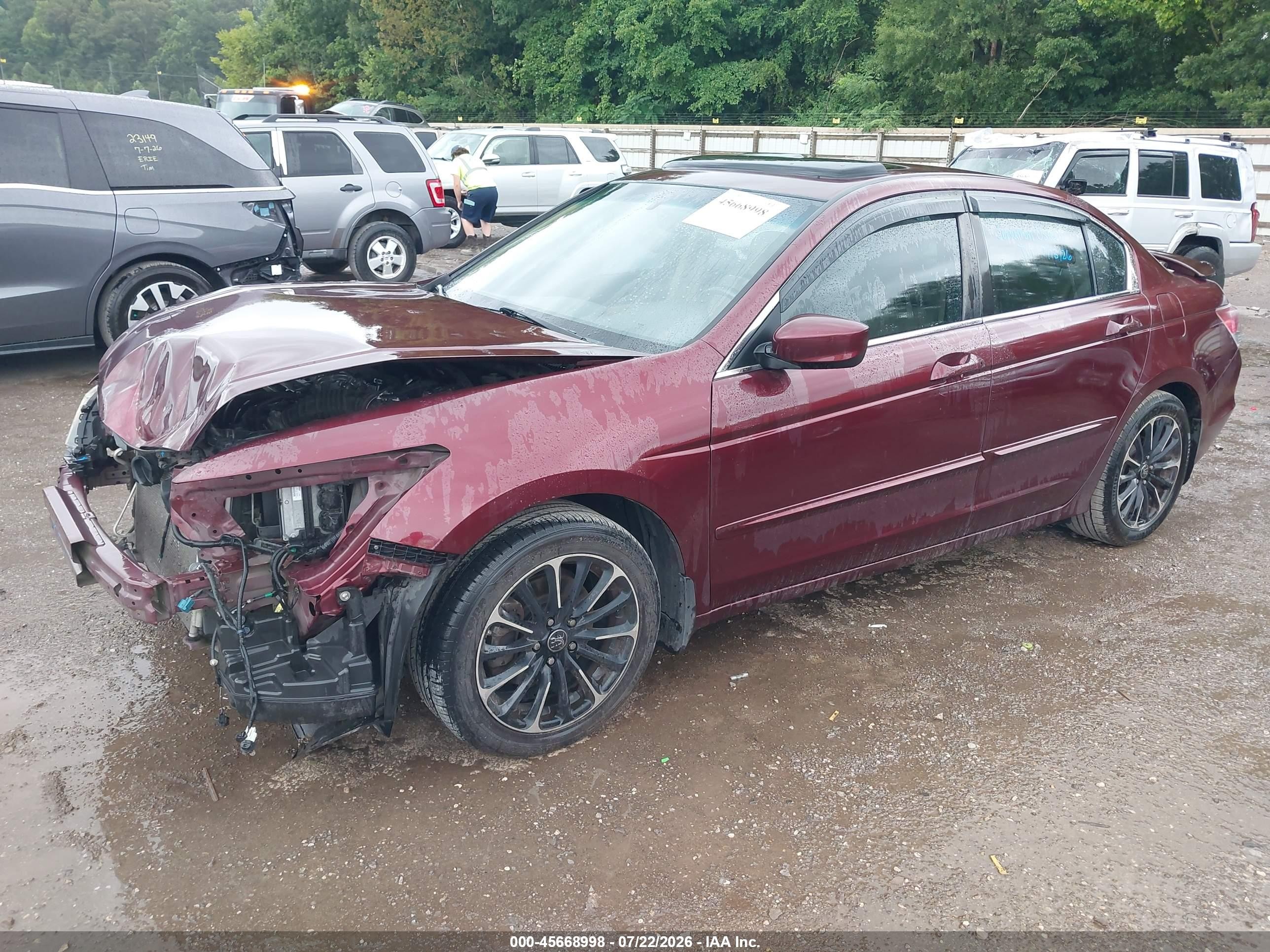 2012 Honda Accord 2.4 Ex-l Burgundy vin: 1HGCP2F86CA058051