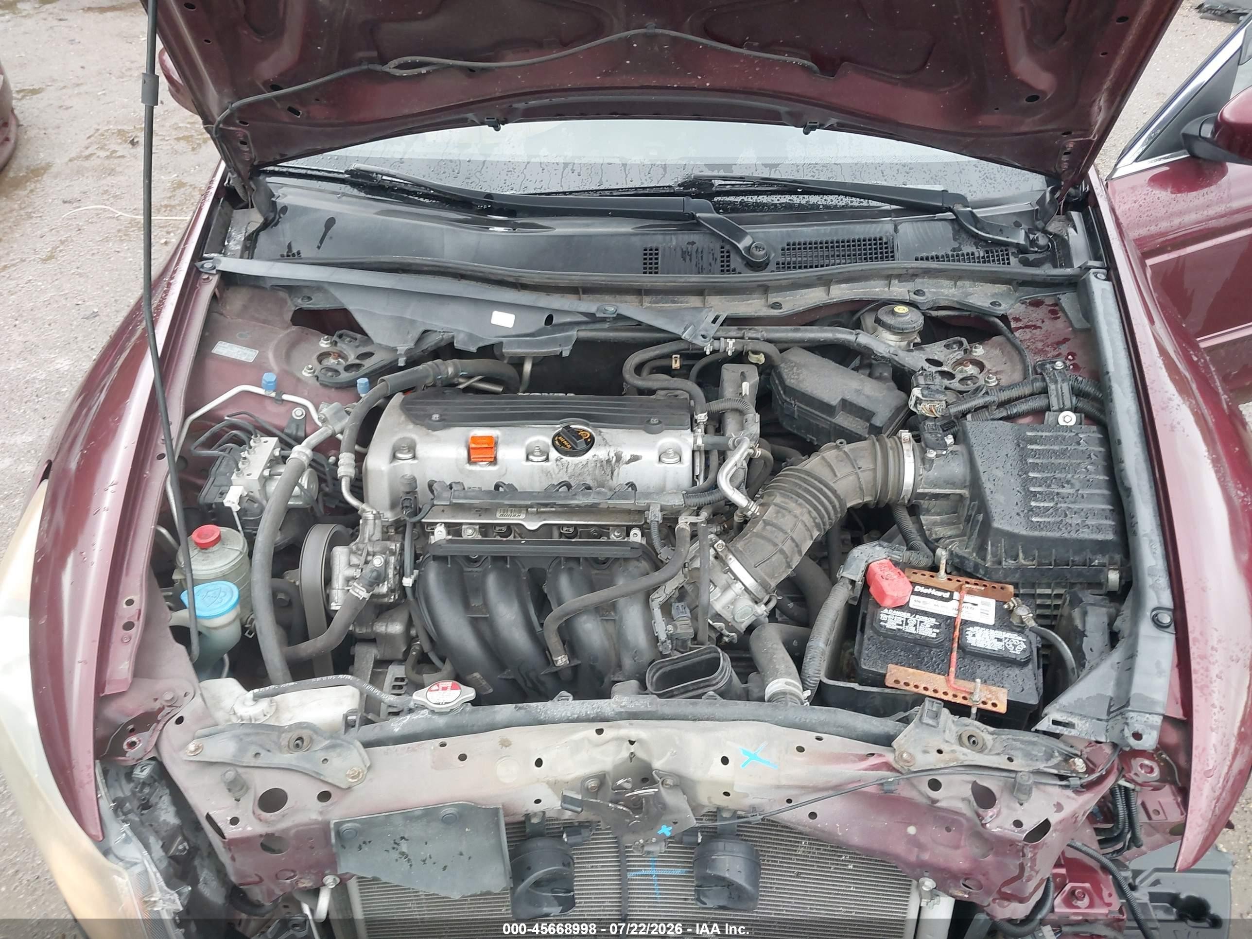 2012 Honda Accord 2.4 Ex-l Burgundy vin: 1HGCP2F86CA058051