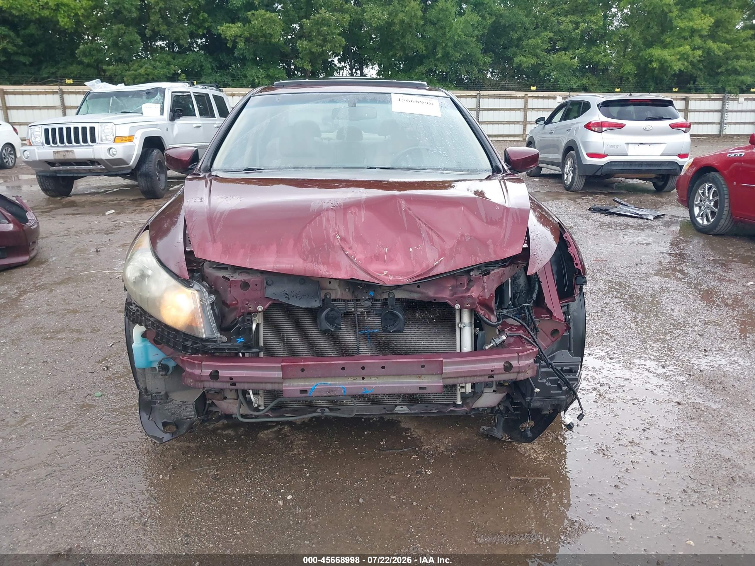 2012 Honda Accord 2.4 Ex-l Burgundy vin: 1HGCP2F86CA058051