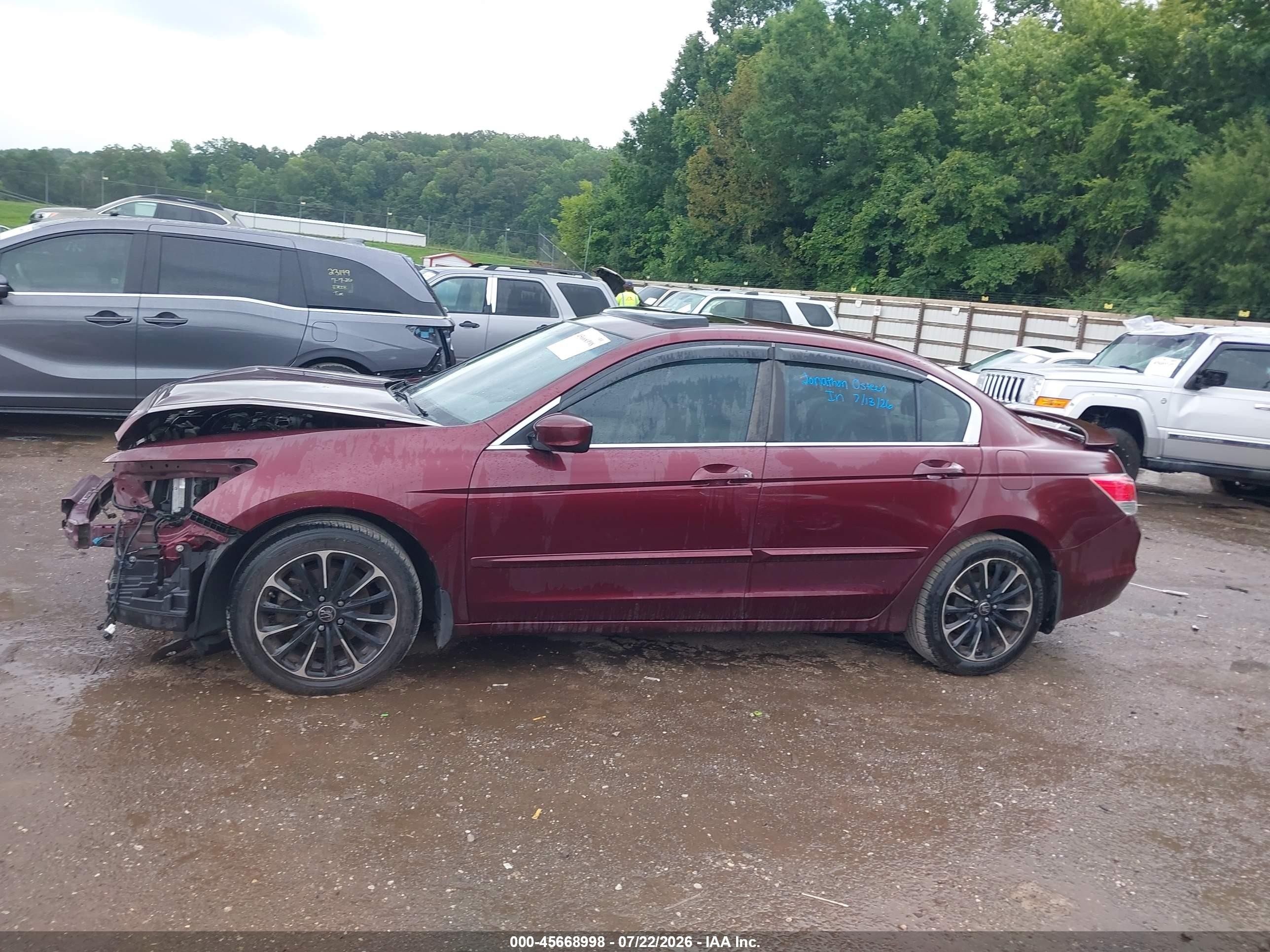 2012 Honda Accord 2.4 Ex-l Burgundy vin: 1HGCP2F86CA058051
