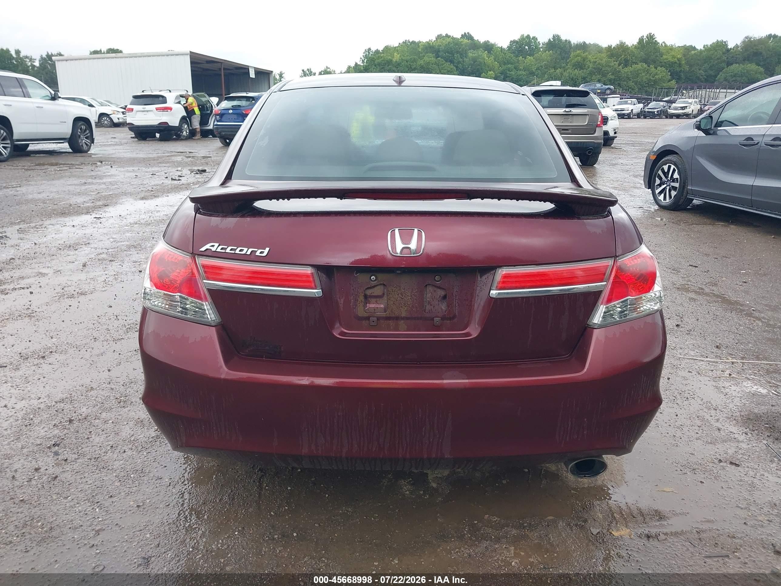2012 Honda Accord 2.4 Ex-l Burgundy vin: 1HGCP2F86CA058051