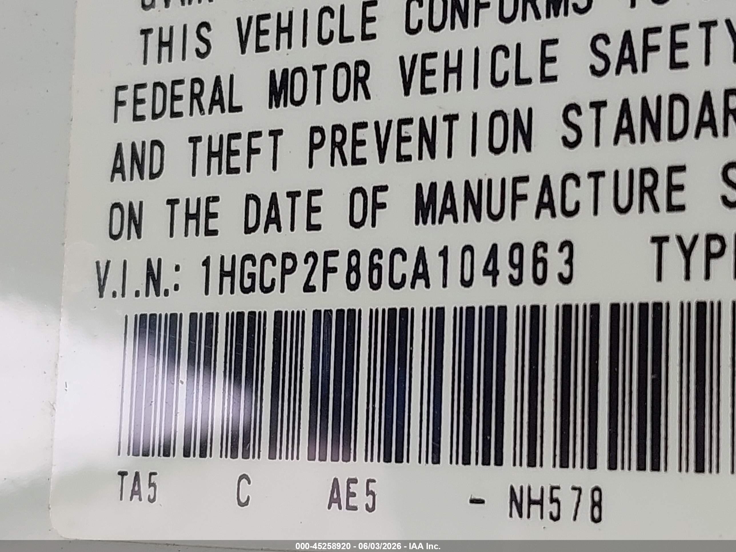 2012 Honda Accord 2.4 Ex-l White vin: 1HGCP2F86CA104963