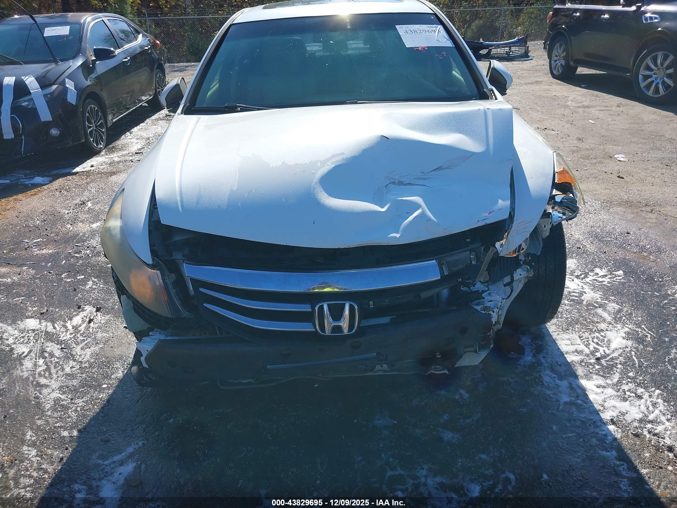 2012 Honda Accord 2.4 Ex-l White vin: 1HGCP2F86CA110987