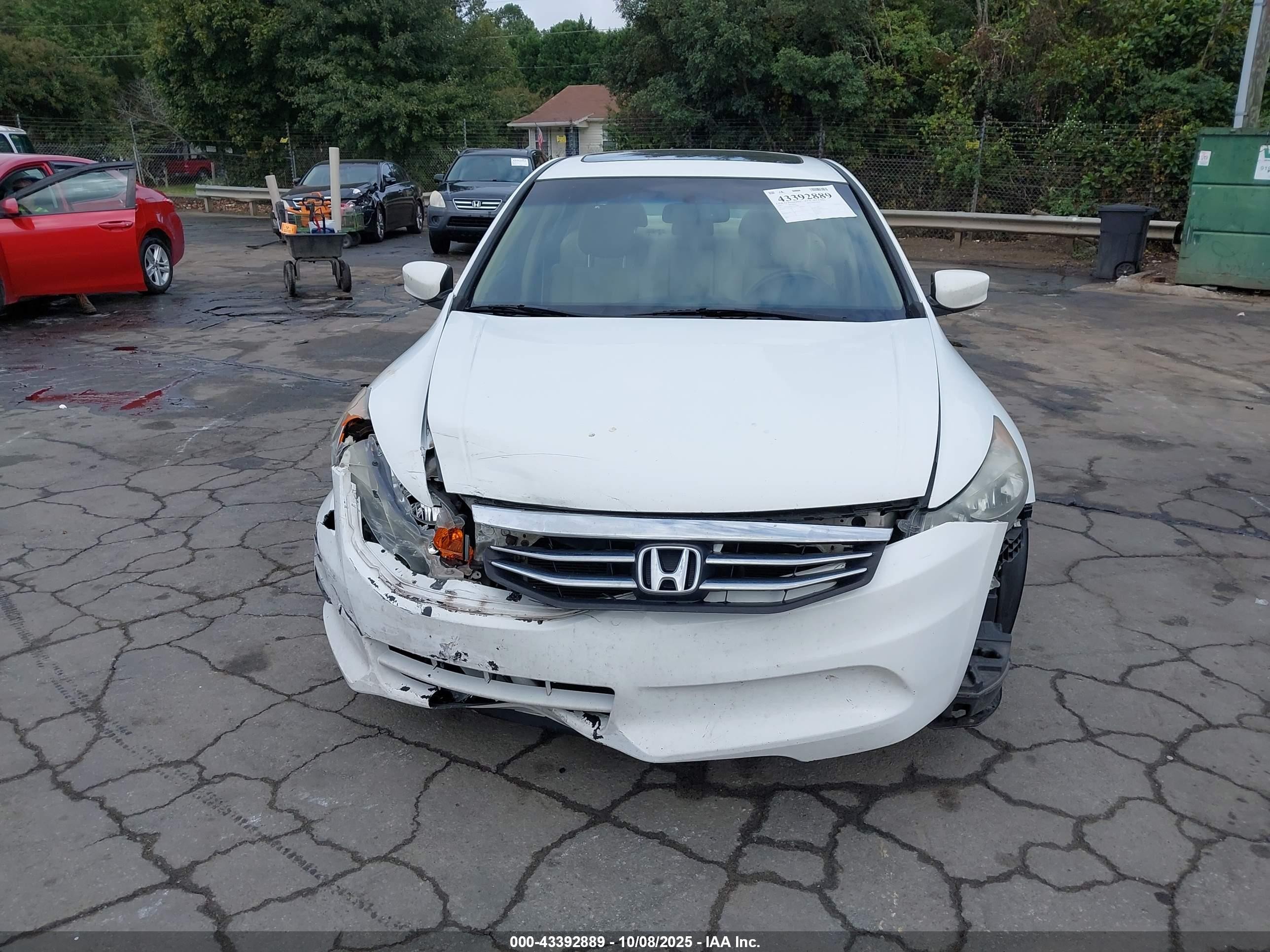 2012 Honda Accord Sdn 2.4 Ex-l/ex-l White vin: 1HGCP2F86CA111069