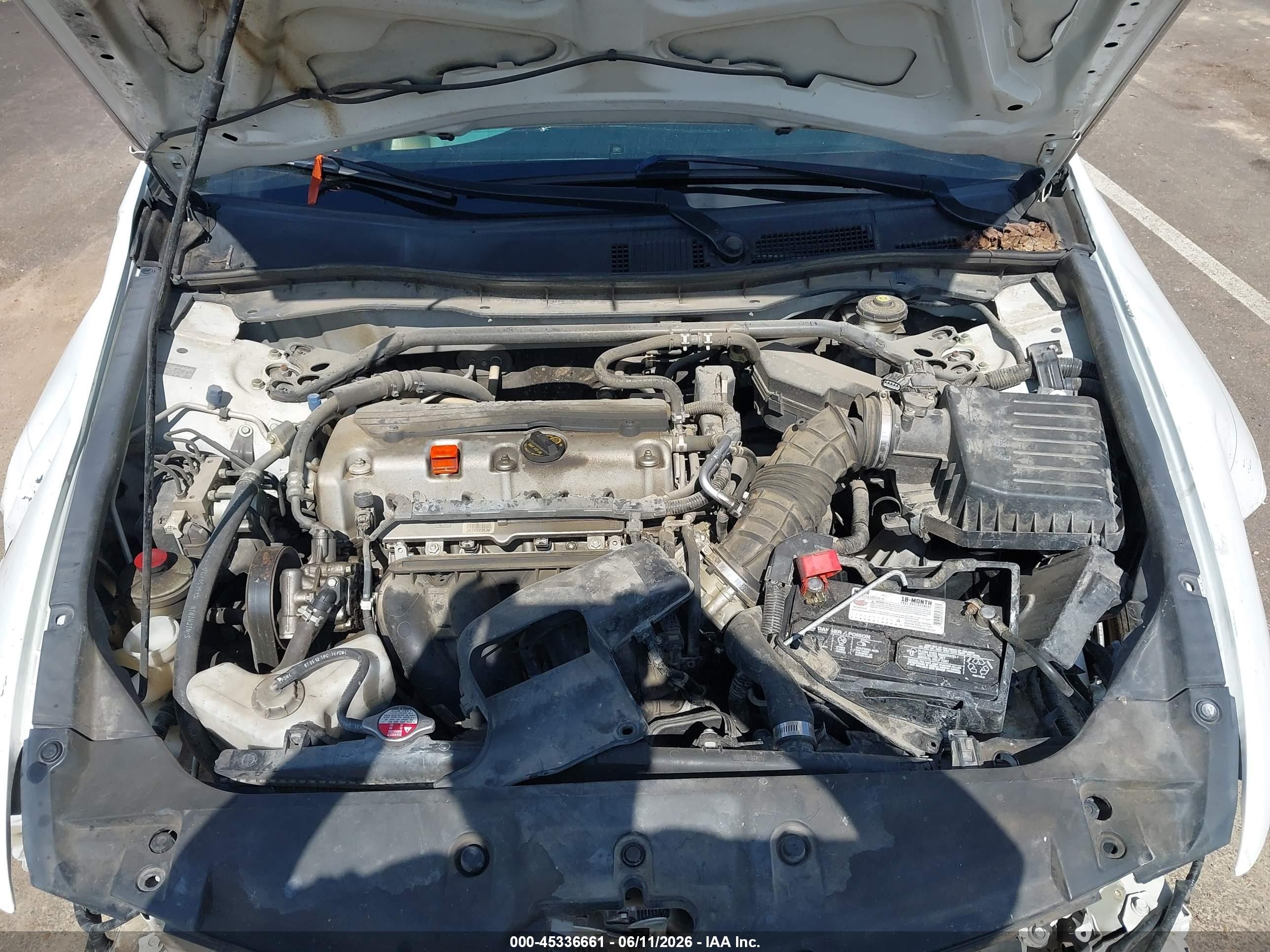 2012 Honda Accord 2.4 Ex-l White vin: 1HGCP2F86CA185365
