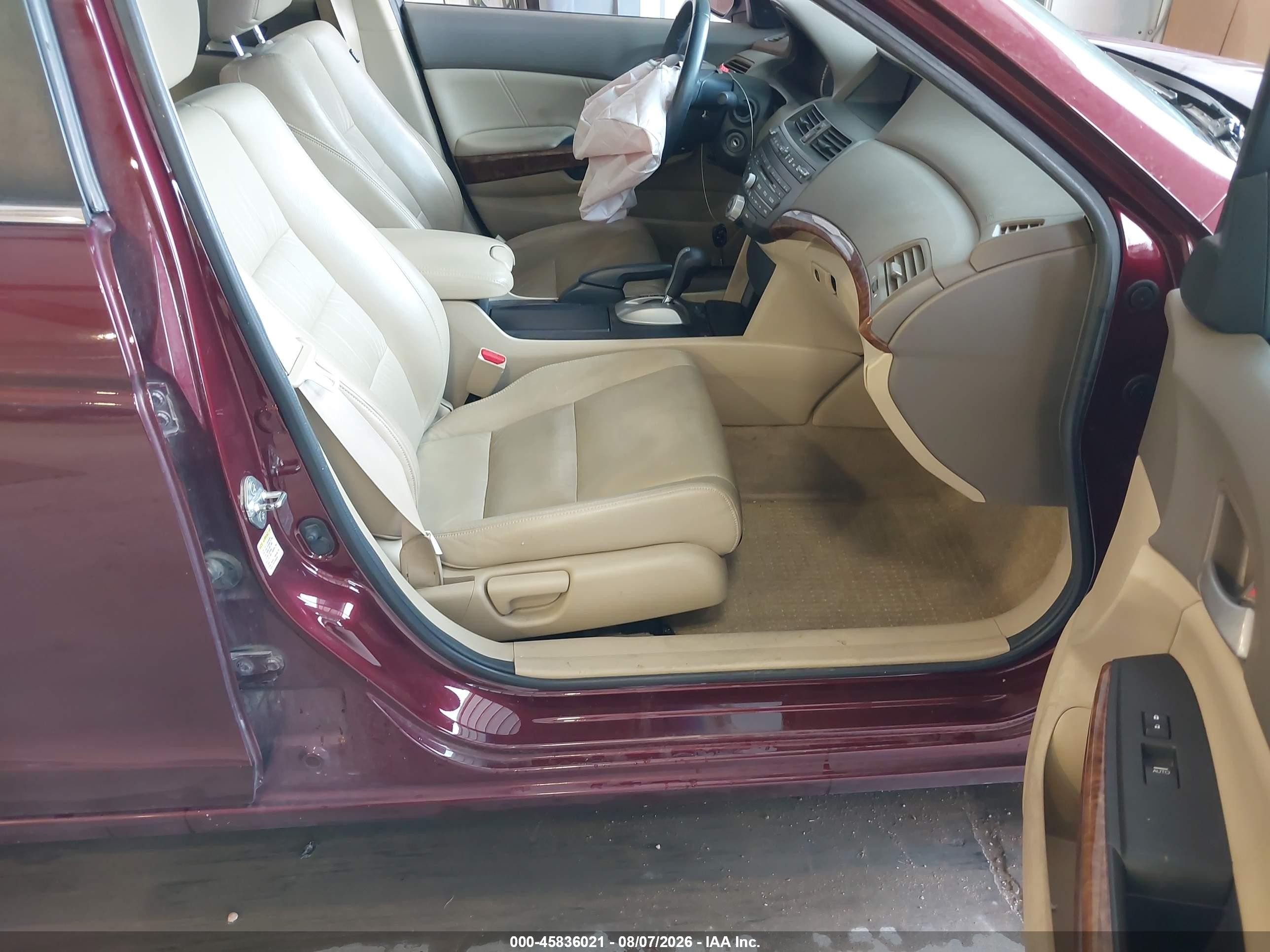 2010 Honda Accord 2.4 Ex-l Red vin: 1HGCP2F87AA027131