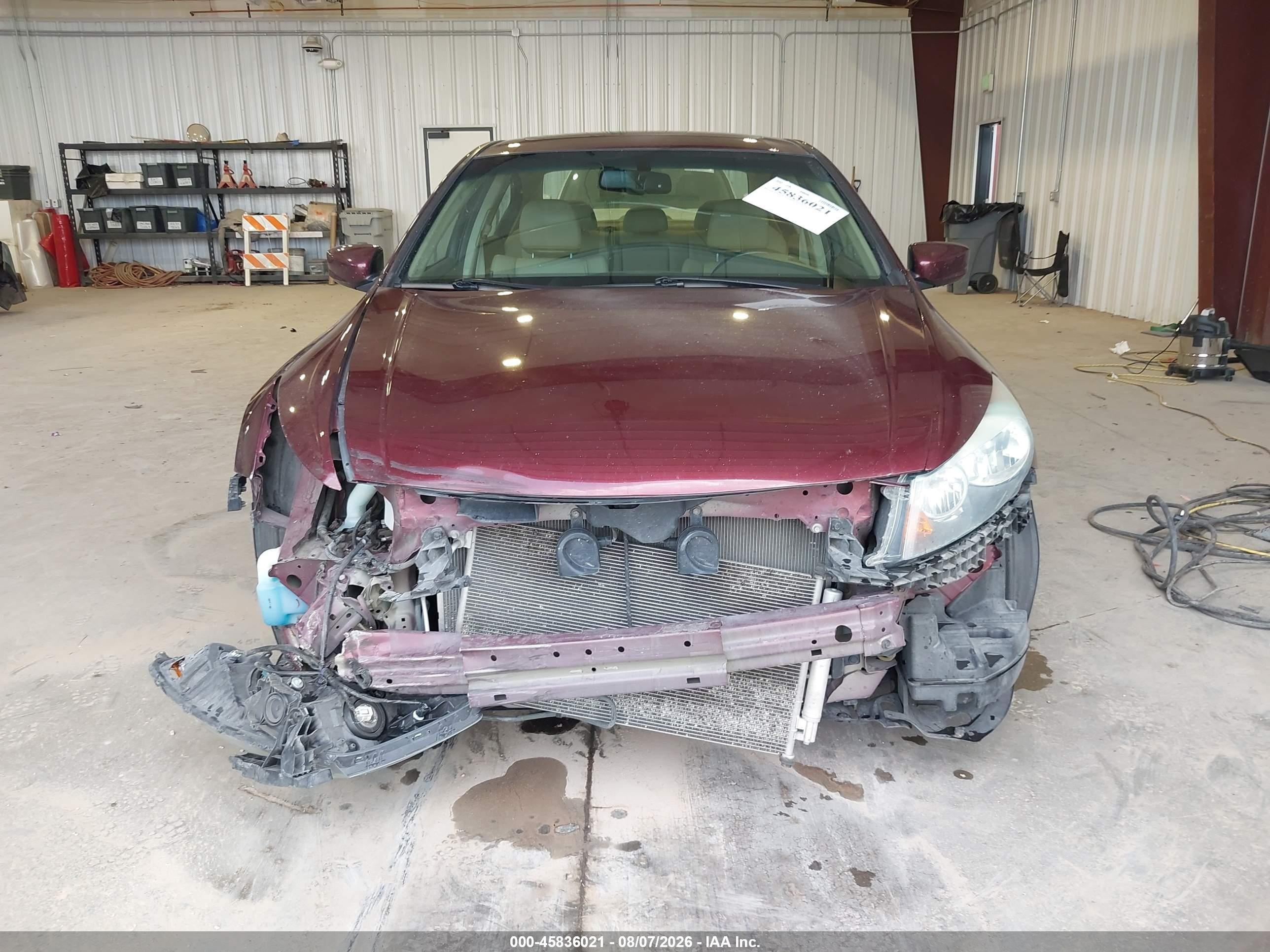 2010 Honda Accord 2.4 Ex-l Red vin: 1HGCP2F87AA027131