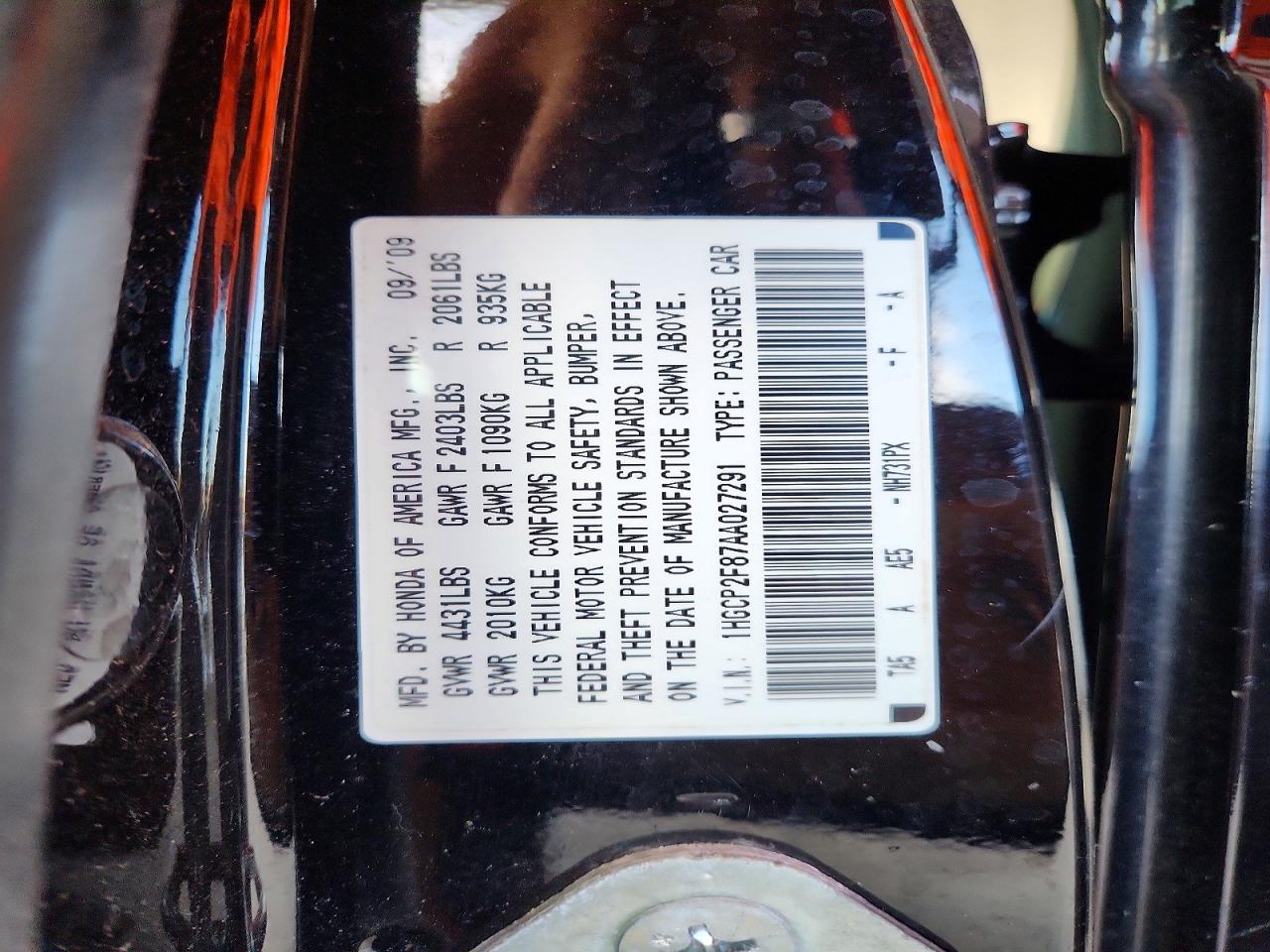 2010 Honda Accord Exl Black vin: 1HGCP2F87AA027291
