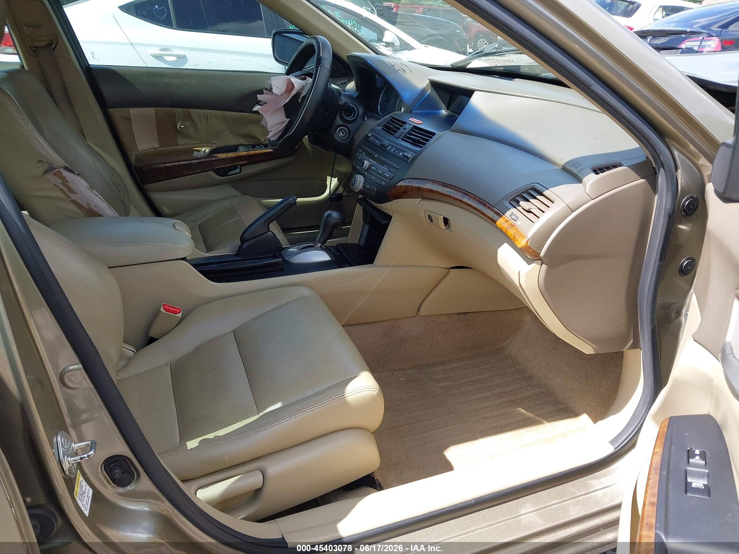 2010 Honda Accord 2.4 Ex-l Tan vin: 1HGCP2F87AA038288