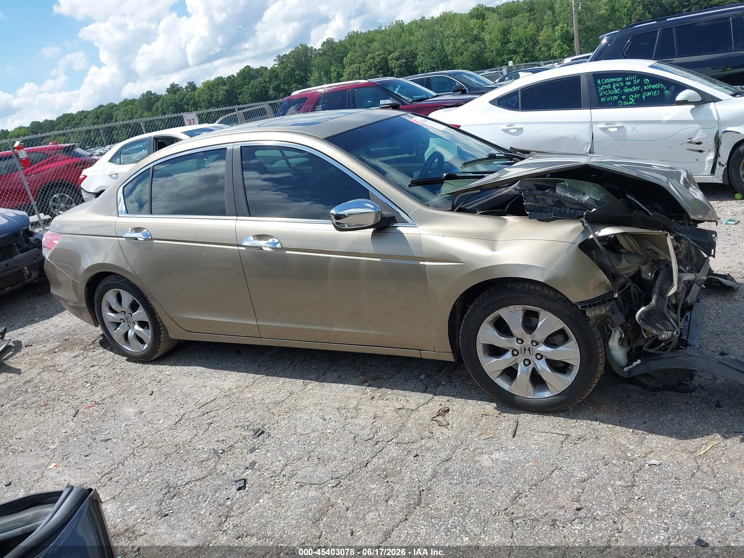 2010 Honda Accord 2.4 Ex-l Tan vin: 1HGCP2F87AA038288