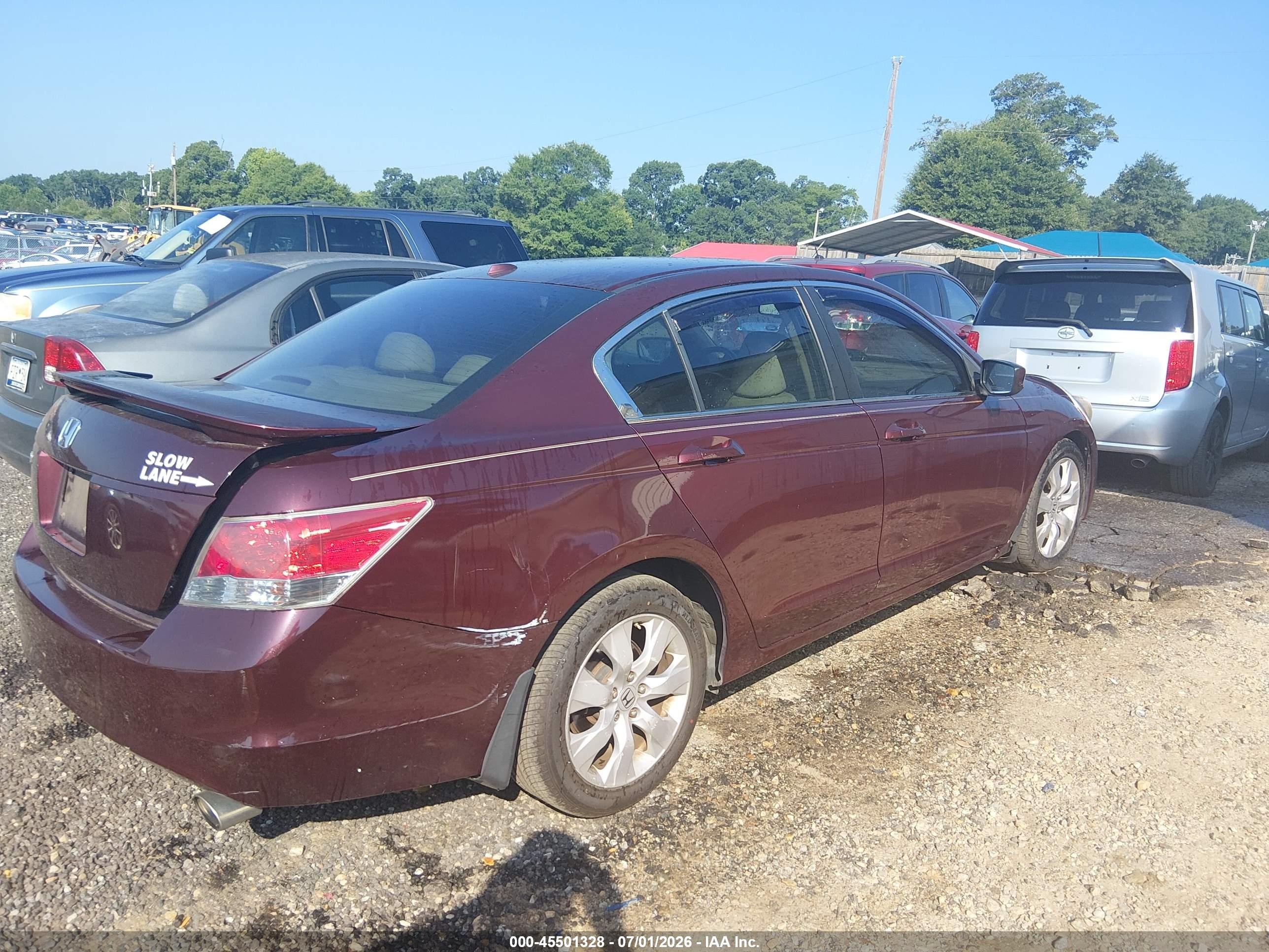 2010 Honda Accord 2.4 Ex-l Burgundy vin: 1HGCP2F87AA107366