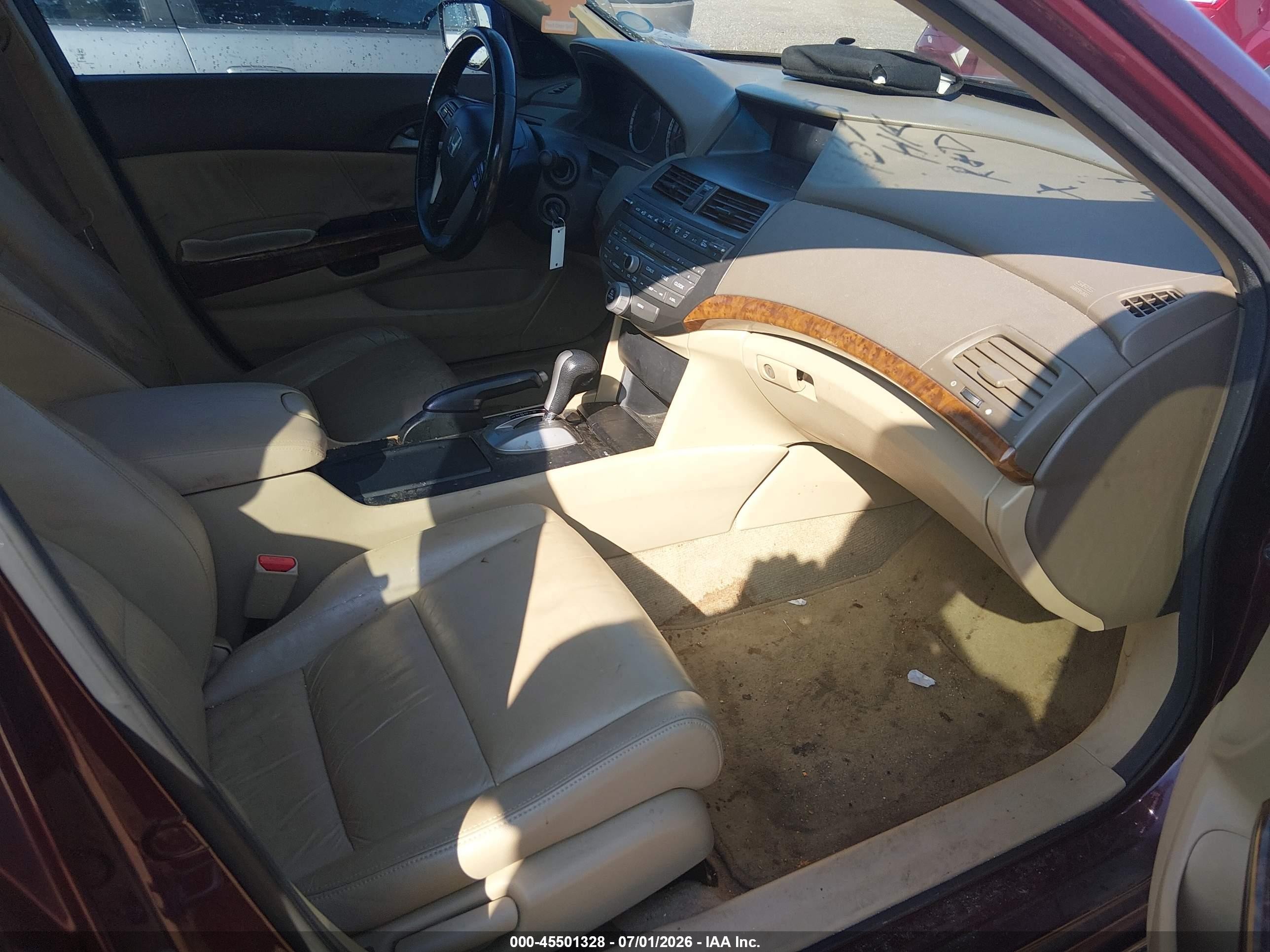 2010 Honda Accord 2.4 Ex-l Burgundy vin: 1HGCP2F87AA107366