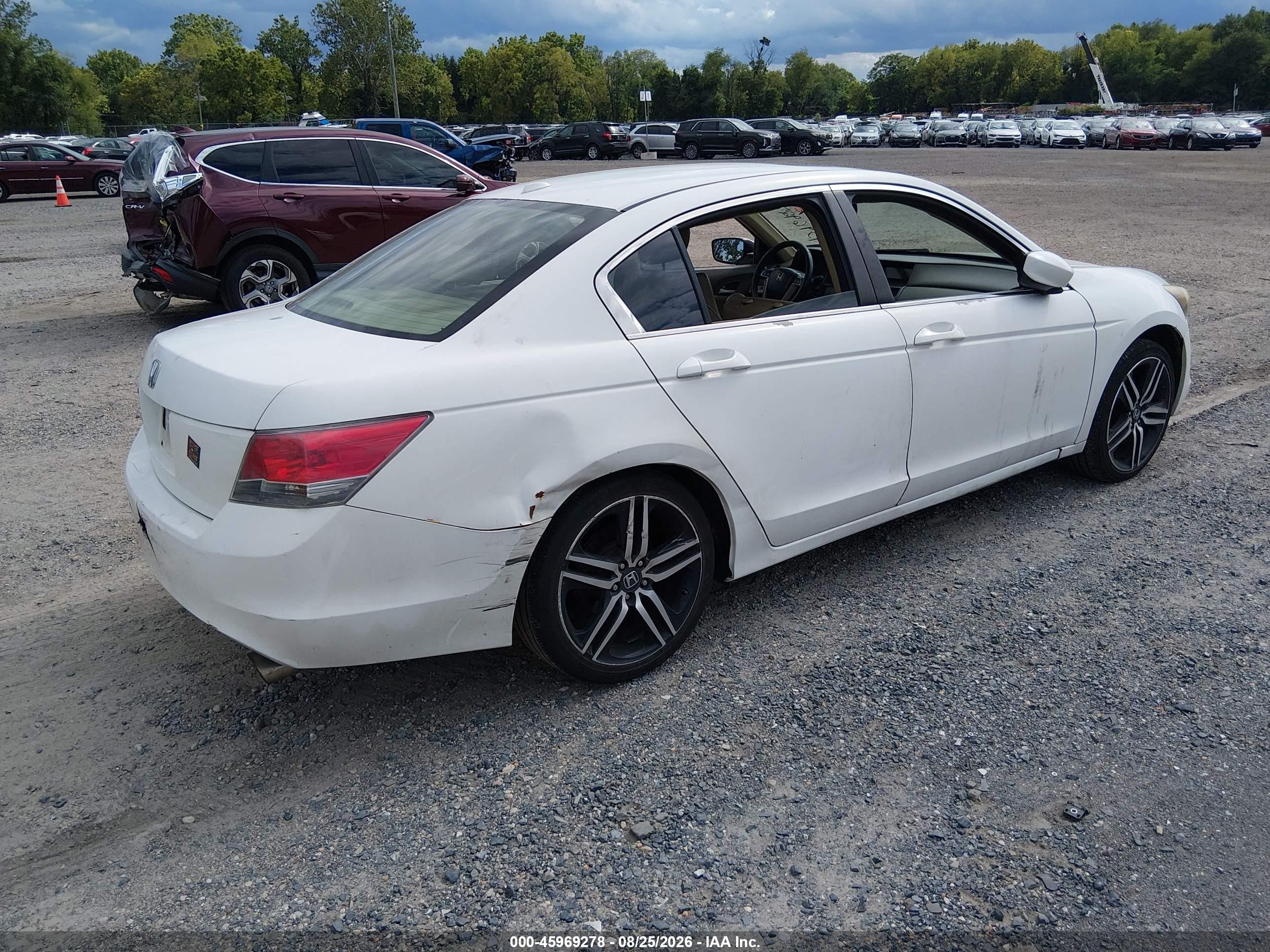 2010 Honda Accord 2.4 Ex-l White vin: 1HGCP2F87AA115838