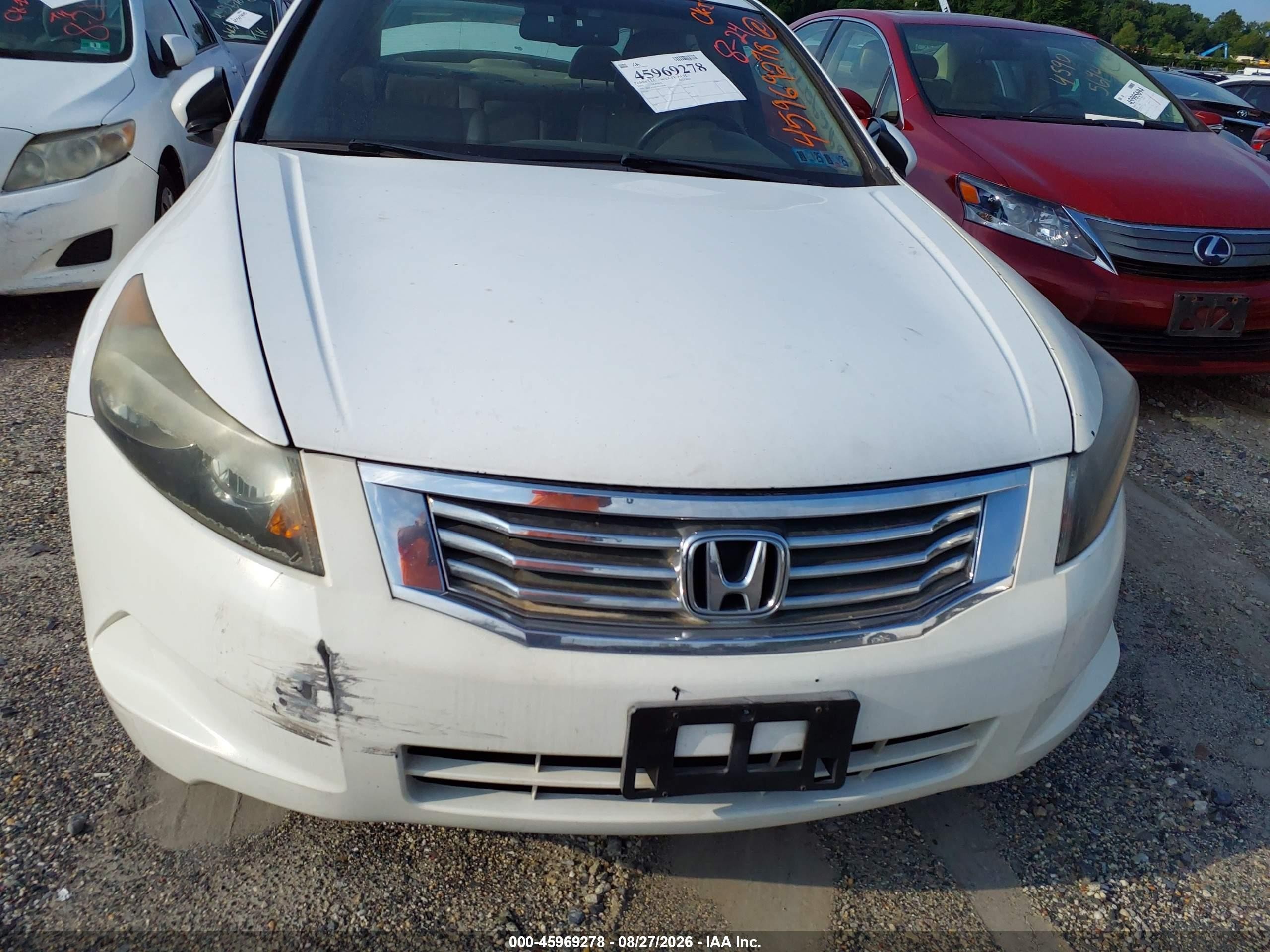 2010 Honda Accord 2.4 Ex-l White vin: 1HGCP2F87AA115838