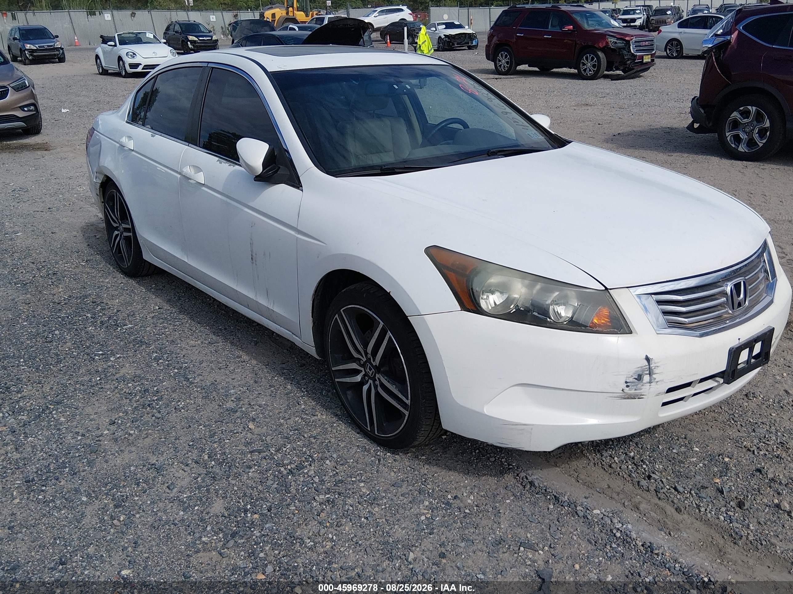 2010 Honda Accord 2.4 Ex-l White vin: 1HGCP2F87AA115838