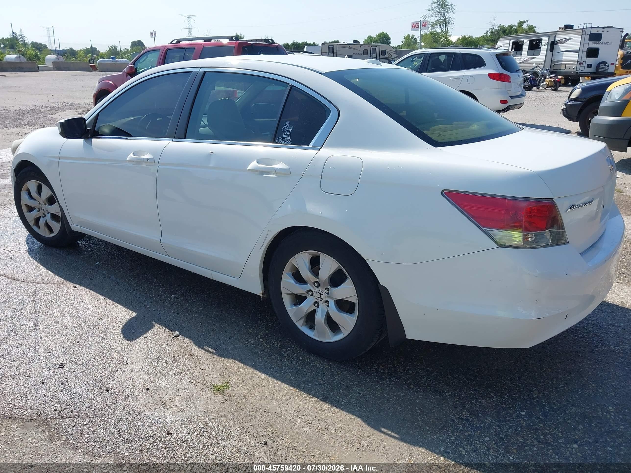 2010 Honda Accord 2.4 Ex-l White vin: 1HGCP2F87AA136995