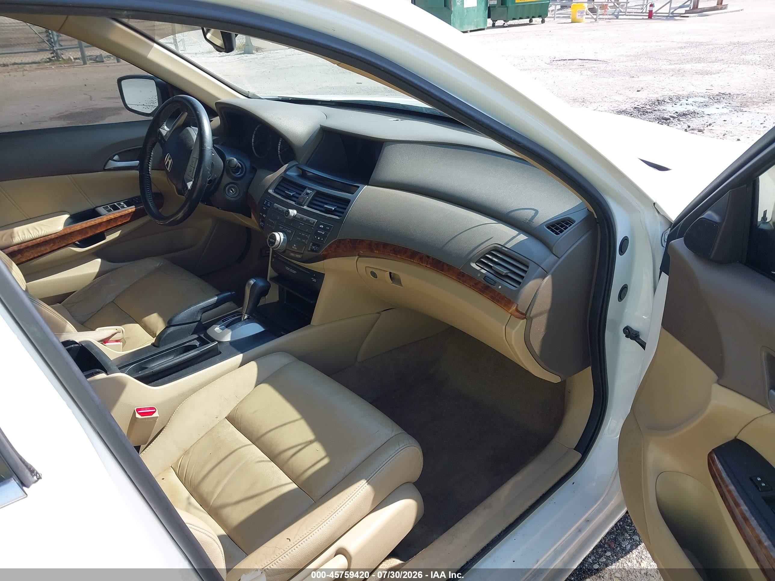 2010 Honda Accord 2.4 Ex-l White vin: 1HGCP2F87AA136995