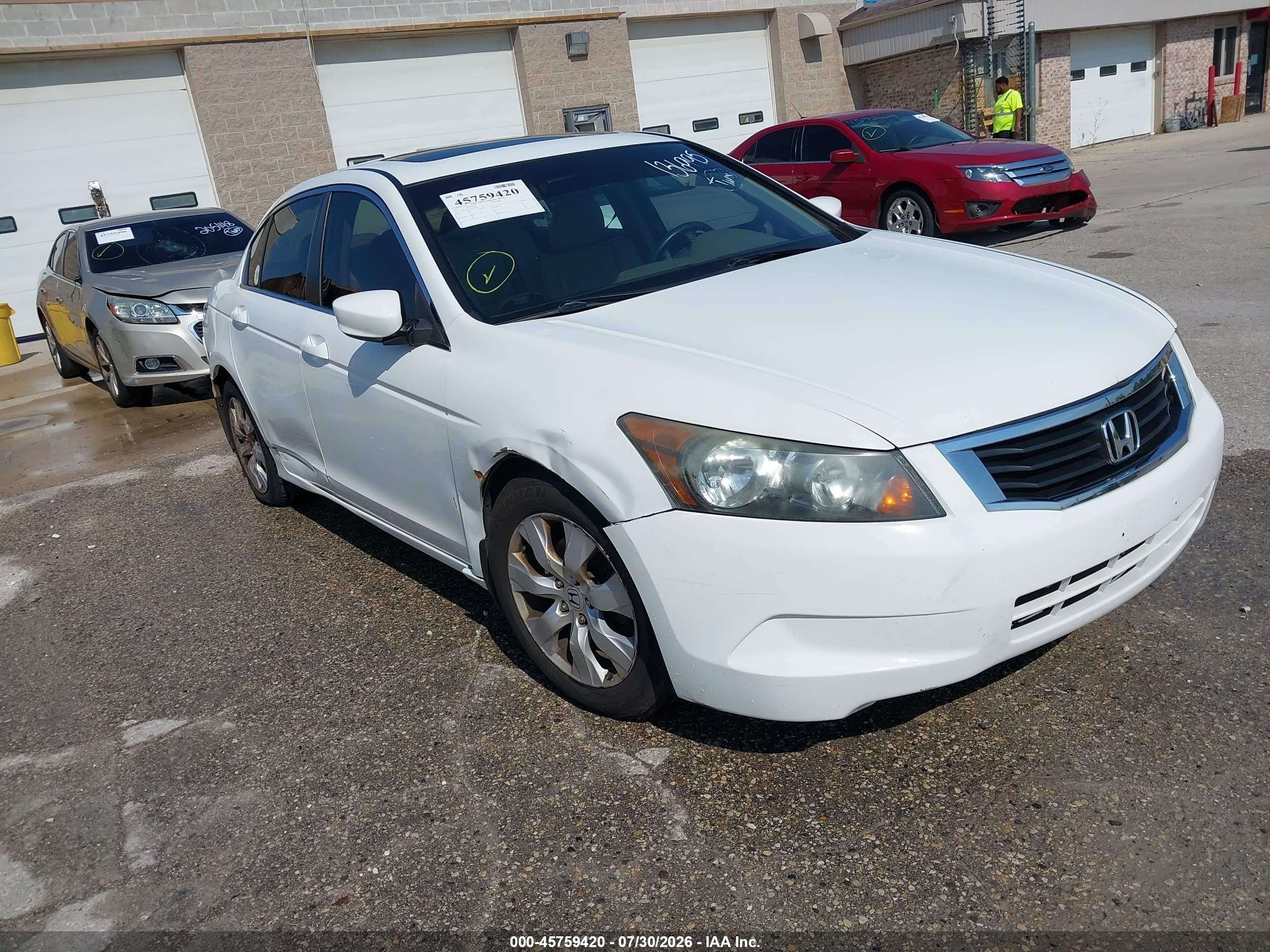 2010 Honda Accord 2.4 Ex-l White vin: 1HGCP2F87AA136995