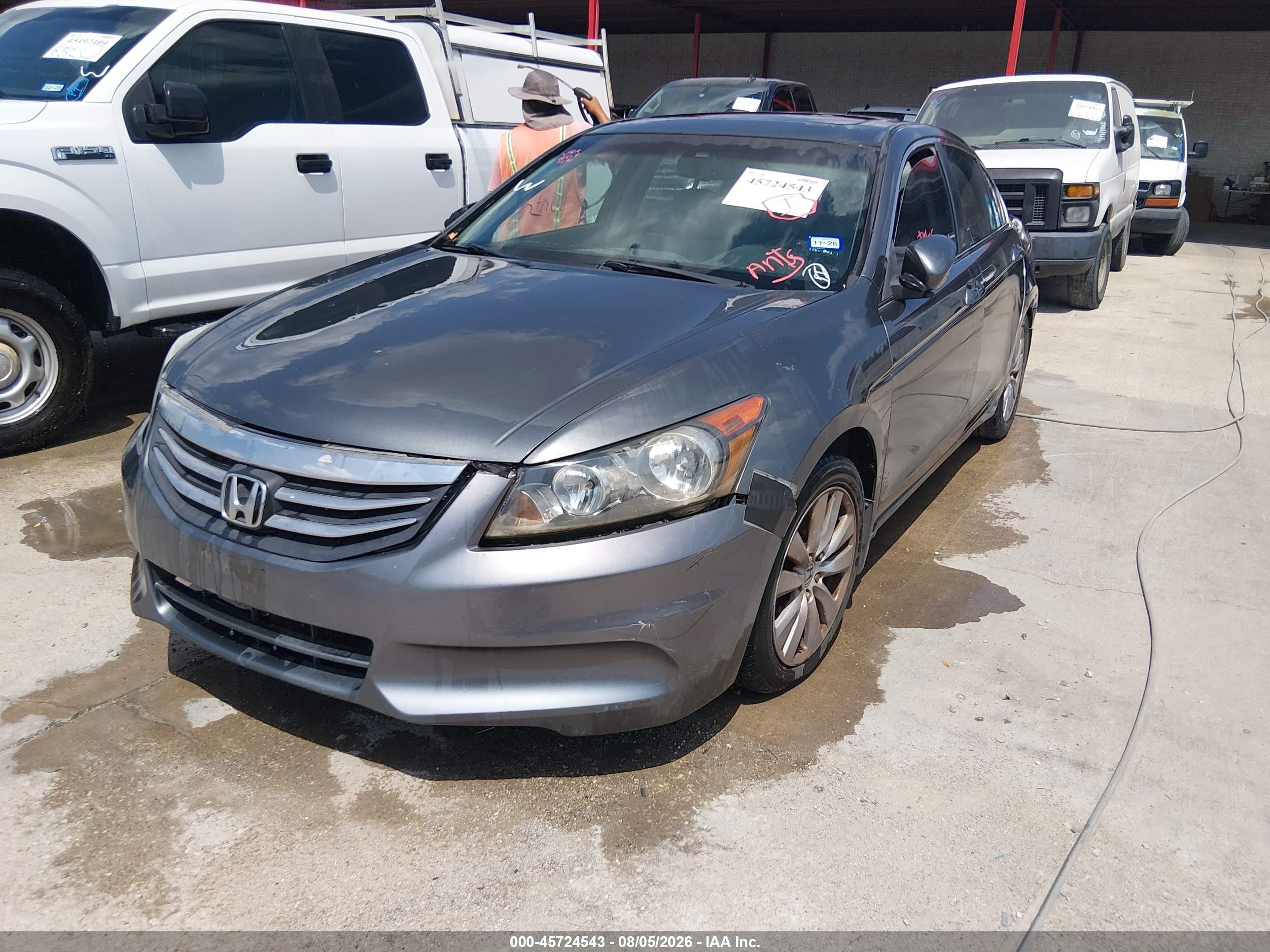 2011 Honda Accord 2.4 Ex-l Gray vin: 1HGCP2F87BA003395