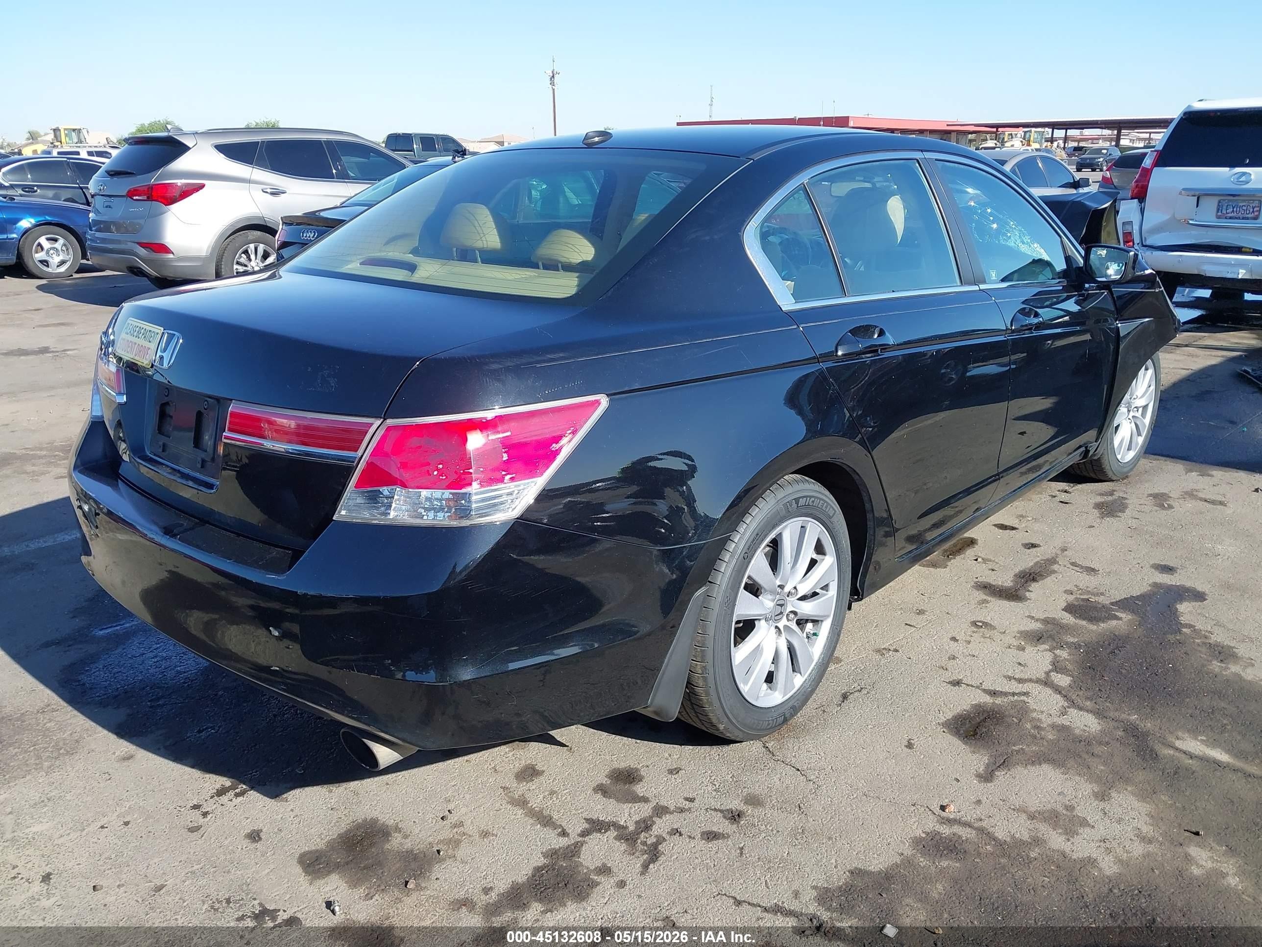 2011 Honda Accord 2.4 Ex-l Black vin: 1HGCP2F87BA044366