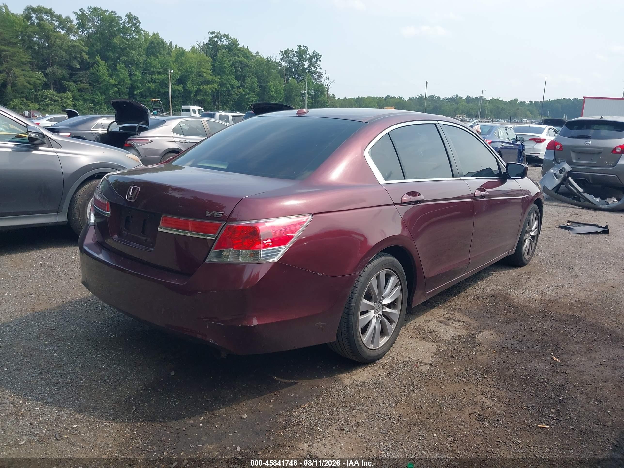 2011 Honda Accord 2.4 Ex-l Burgundy vin: 1HGCP2F87BA077903