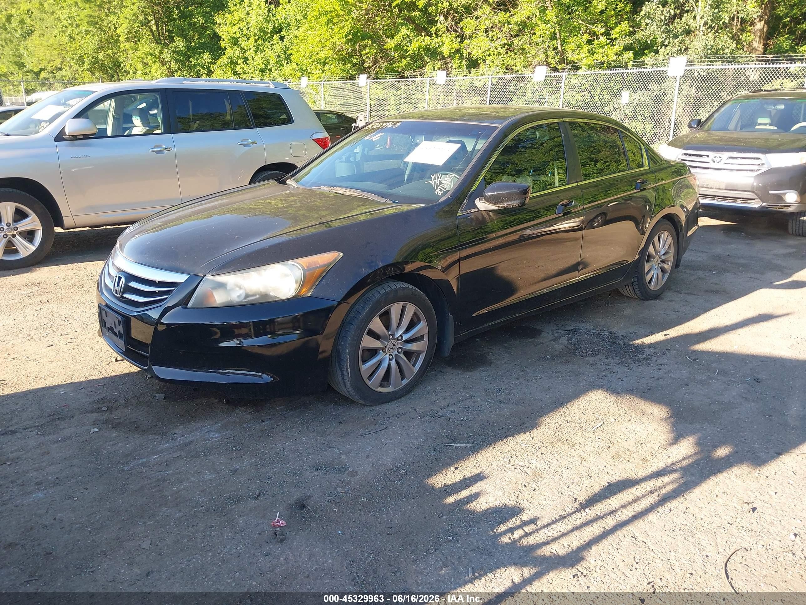 2011 Honda Accord 2.4 Ex-l Black vin: 1HGCP2F87BA153023