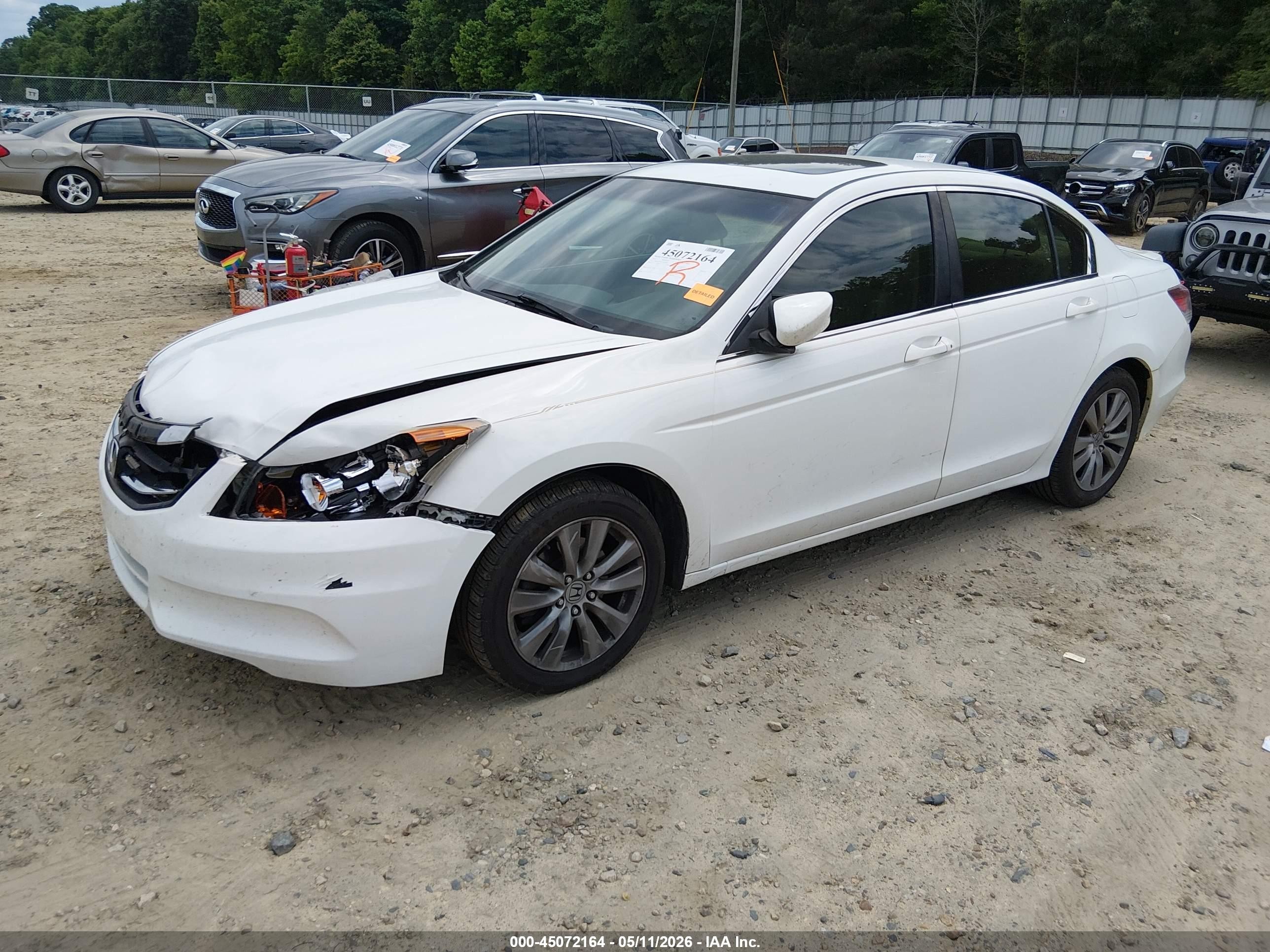 2012 Honda Accord 2.4 Ex-l White vin: 1HGCP2F87CA068829