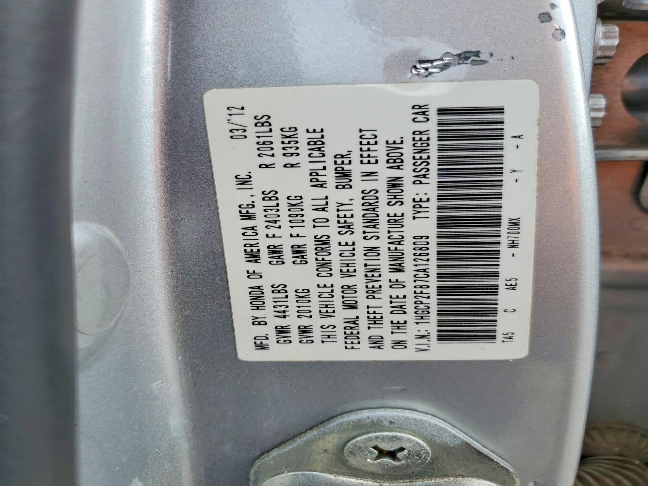 2012 Honda Accord Exl Silver vin: 1HGCP2F87CA126809