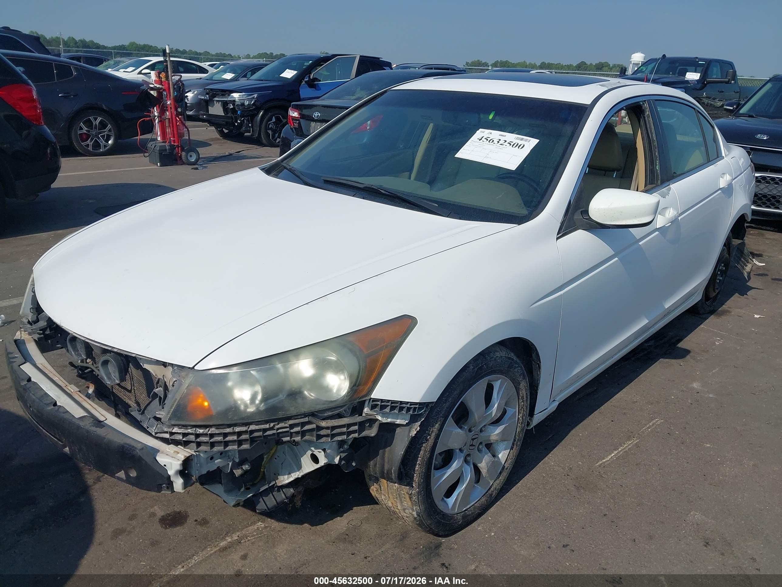 2010 Honda Accord 2.4 Ex-l White vin: 1HGCP2F88AA037053