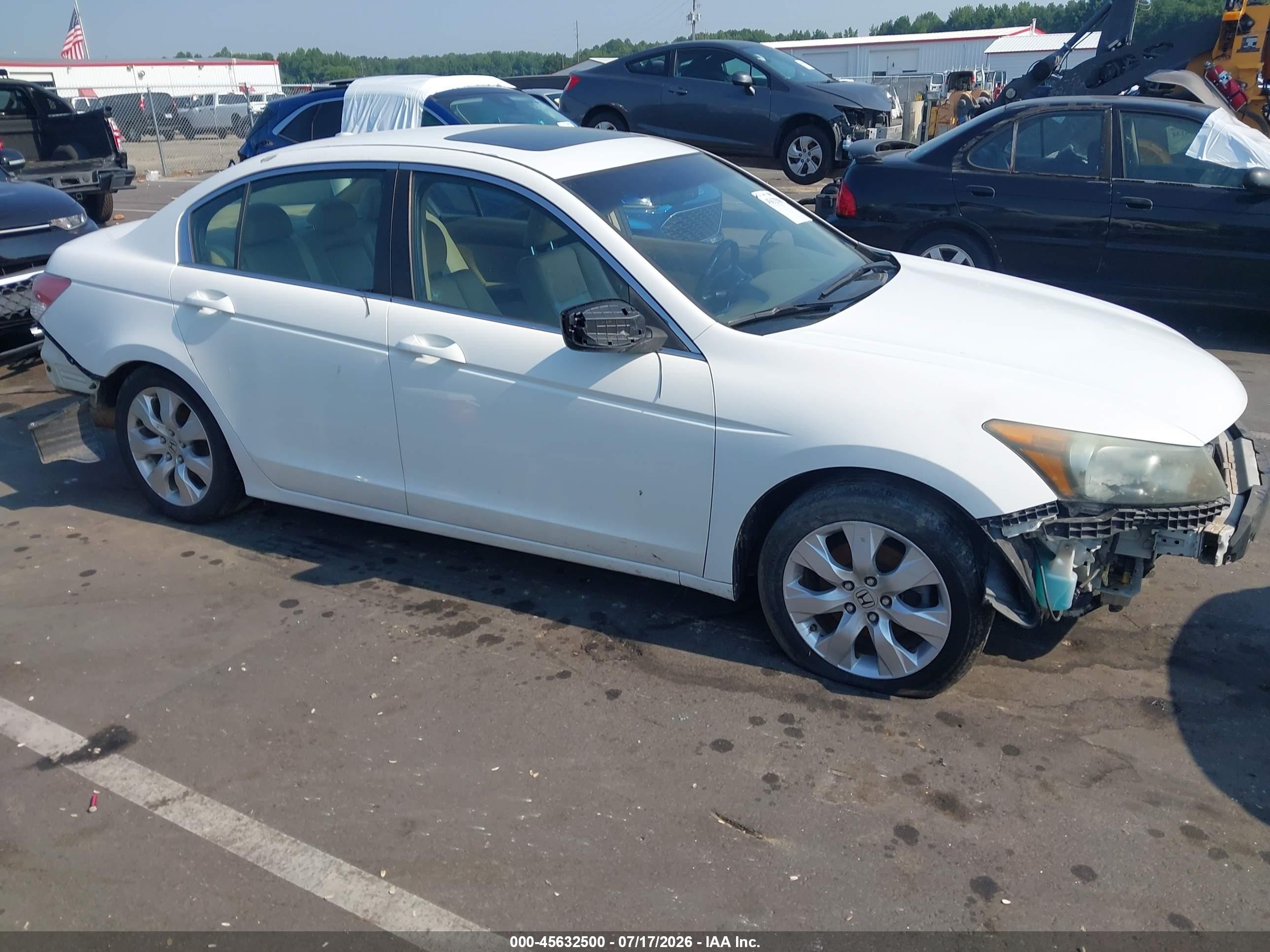 2010 Honda Accord 2.4 Ex-l White vin: 1HGCP2F88AA037053
