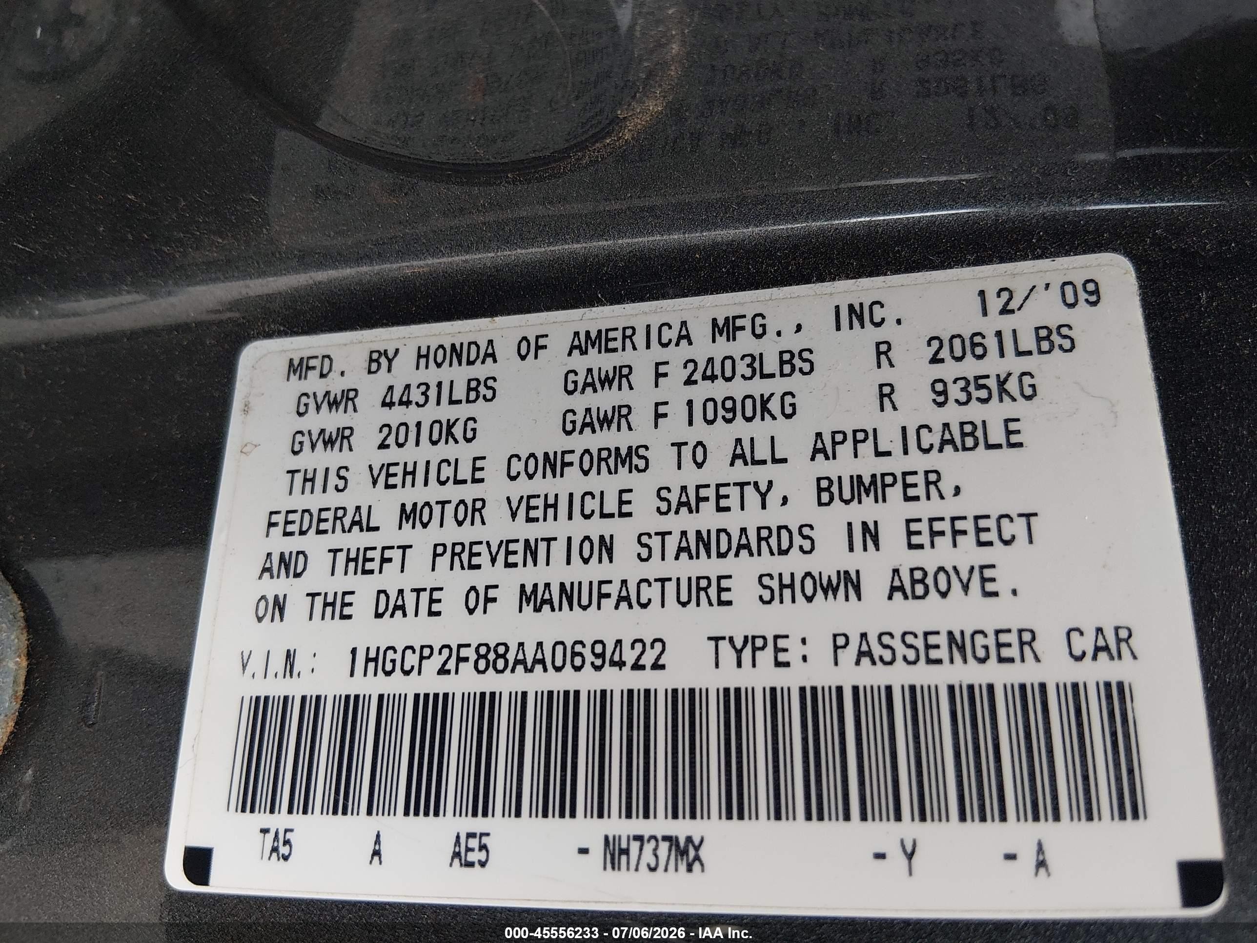 2010 Honda Accord 2.4 Ex-l Gray vin: 1HGCP2F88AA069422
