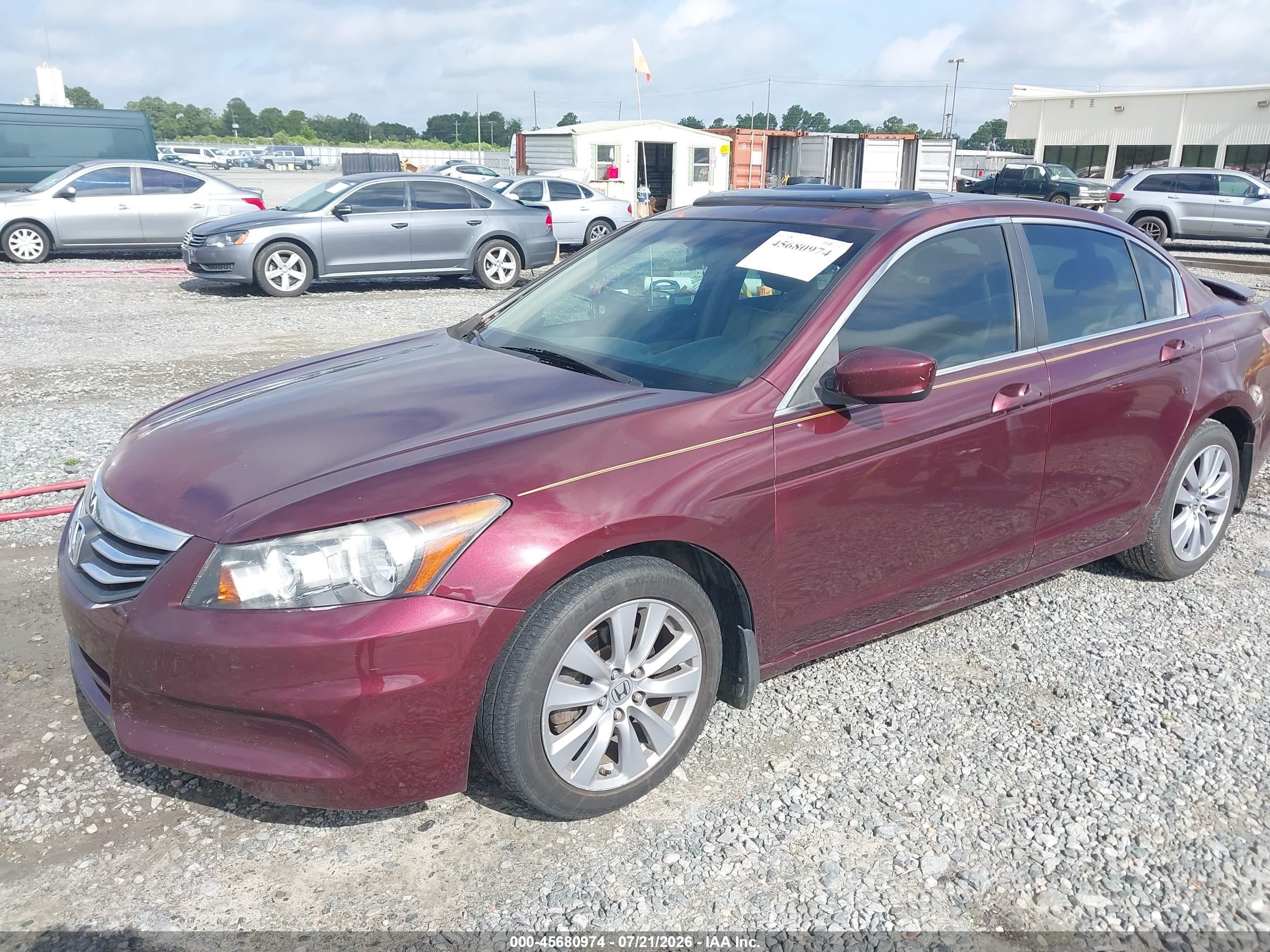 2011 Honda Accord 2.4 Ex-l Burgundy vin: 1HGCP2F88BA057904