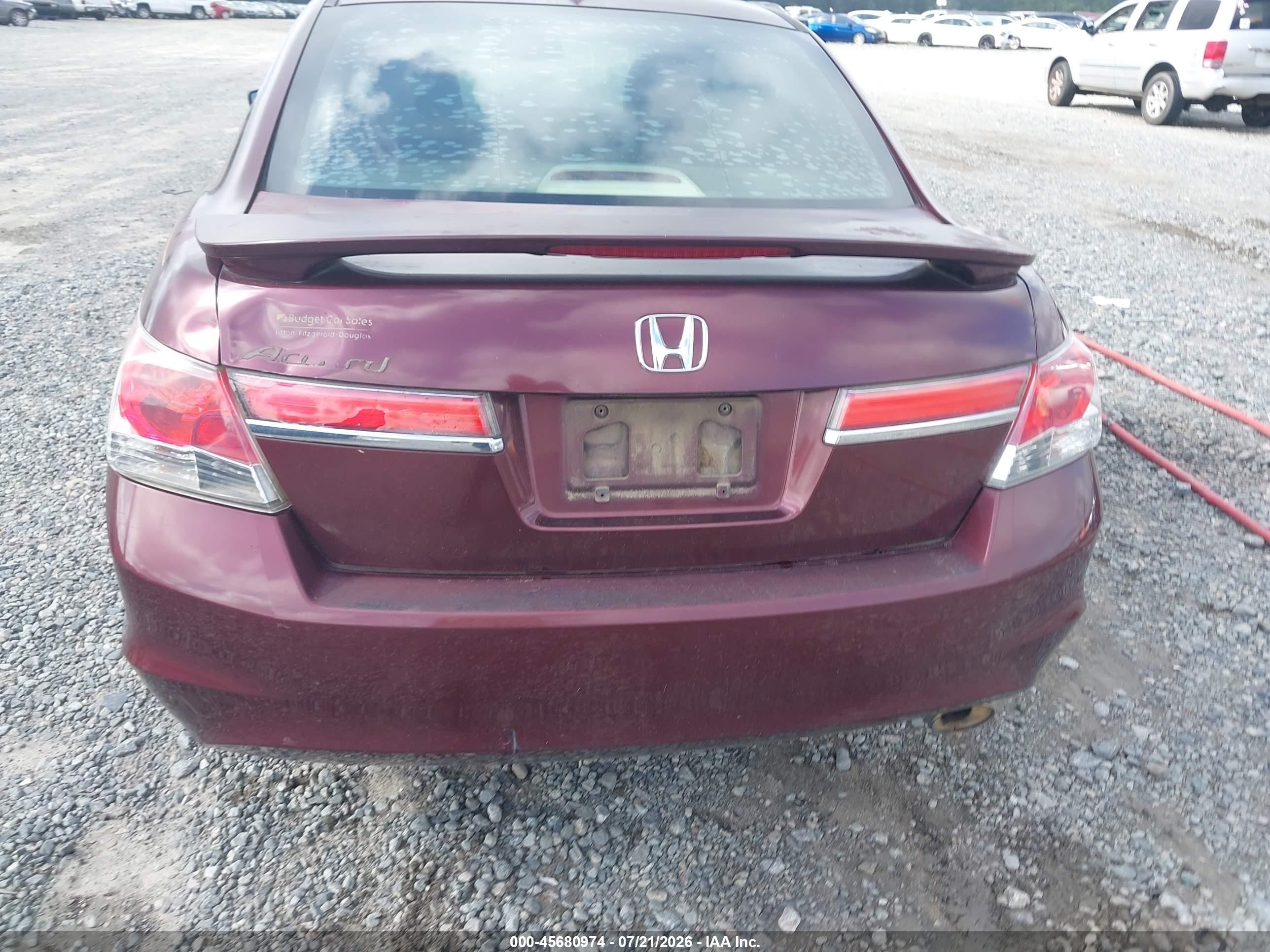 2011 Honda Accord 2.4 Ex-l Burgundy vin: 1HGCP2F88BA057904