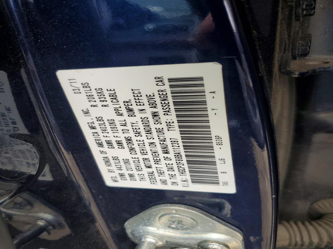 2011 Honda Accord Exl Blue vin: 1HGCP2F88BA112397