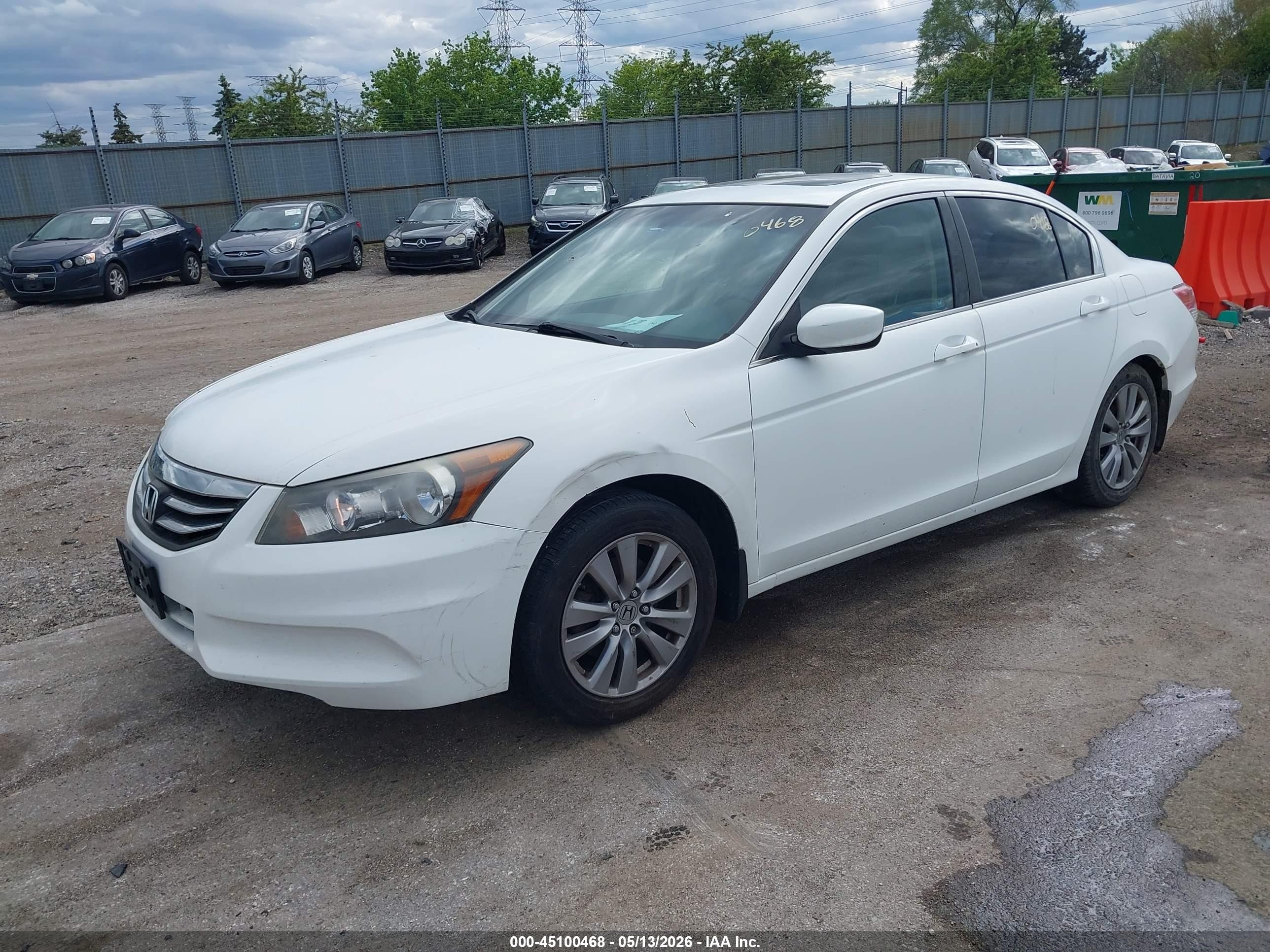 2012 Honda Accord 2.4 Ex-l White vin: 1HGCP2F88CA094520