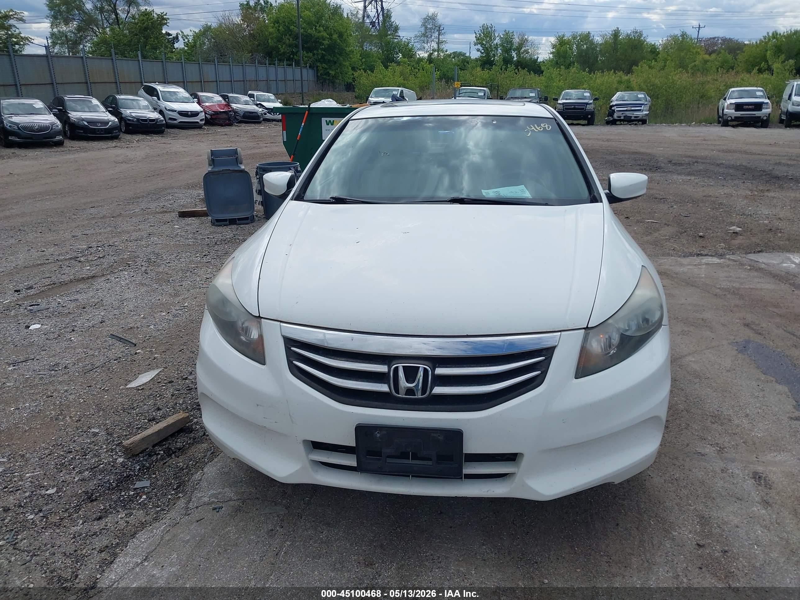 2012 Honda Accord 2.4 Ex-l White vin: 1HGCP2F88CA094520