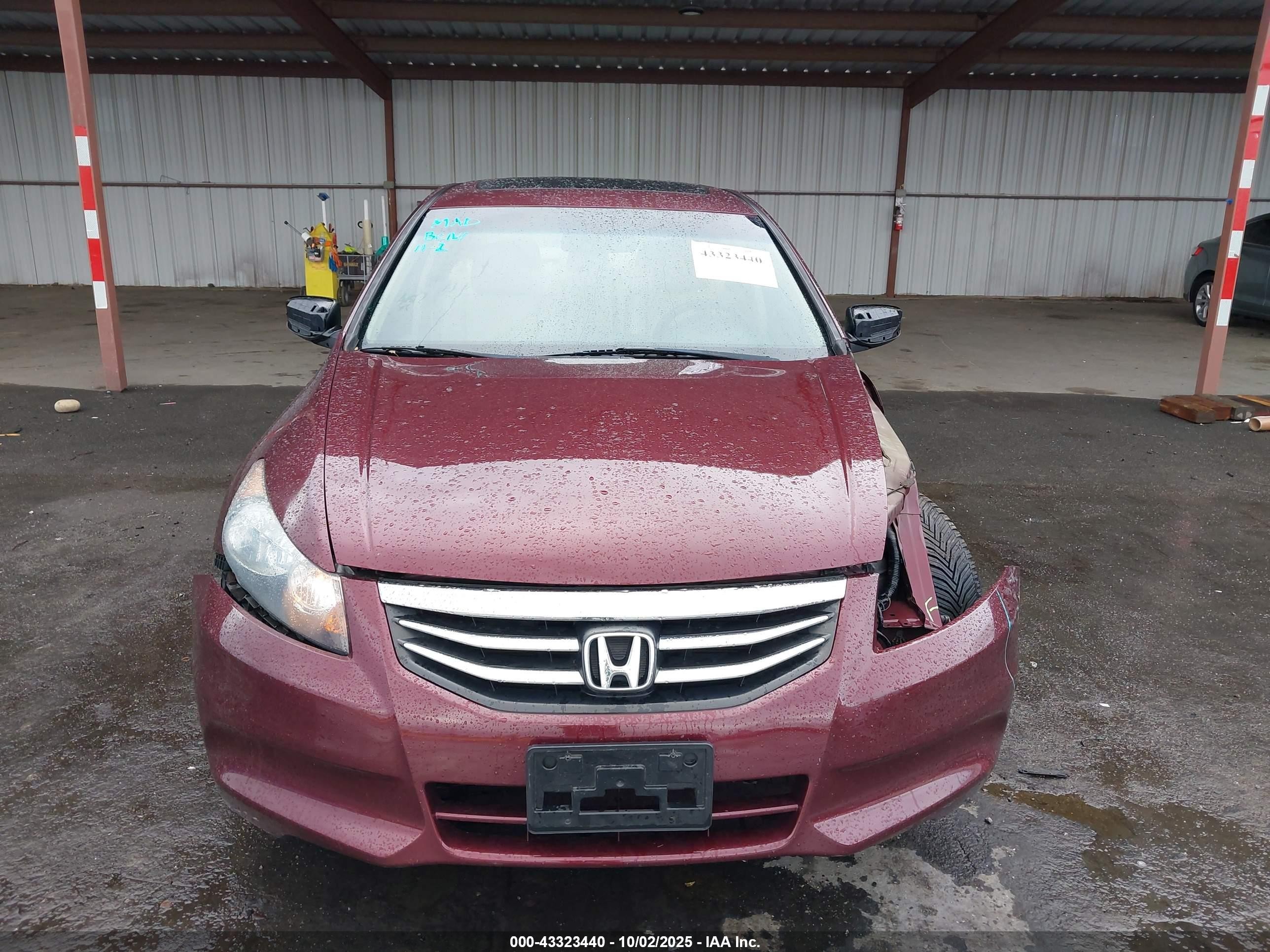 2012 Honda Accord Sdn 2.4 Ex-l/ex-l Burgundy vin: 1HGCP2F88CA098664