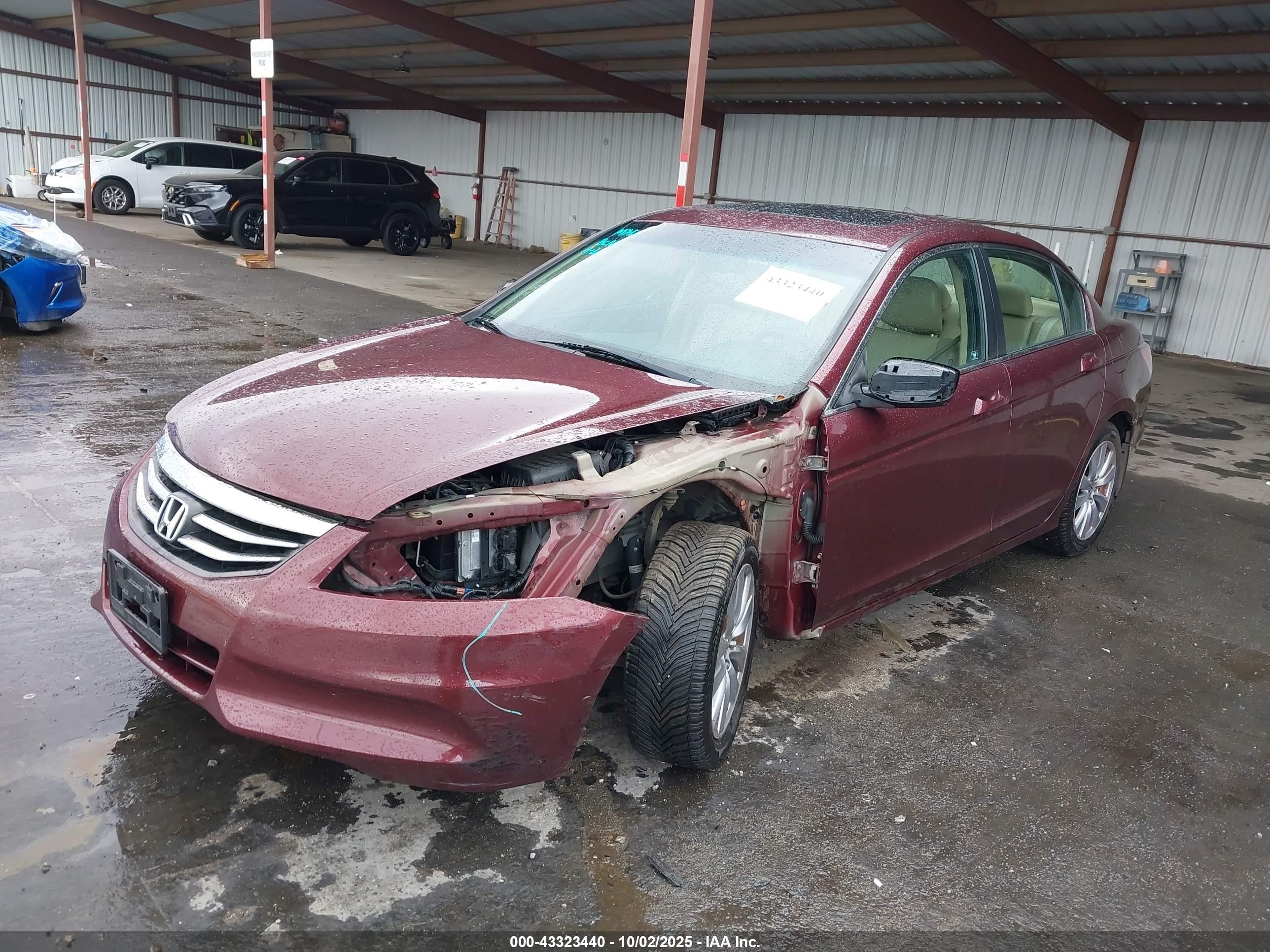 2012 Honda Accord Sdn 2.4 Ex-l/ex-l Burgundy vin: 1HGCP2F88CA098664