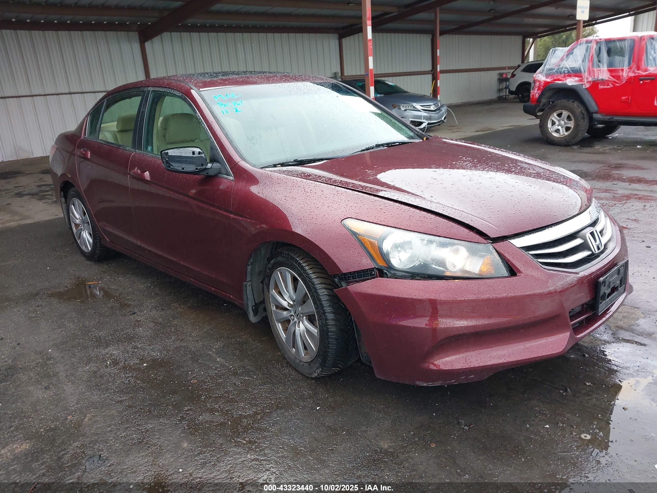 2012 Honda Accord Sdn 2.4 Ex-l/ex-l Burgundy vin: 1HGCP2F88CA098664