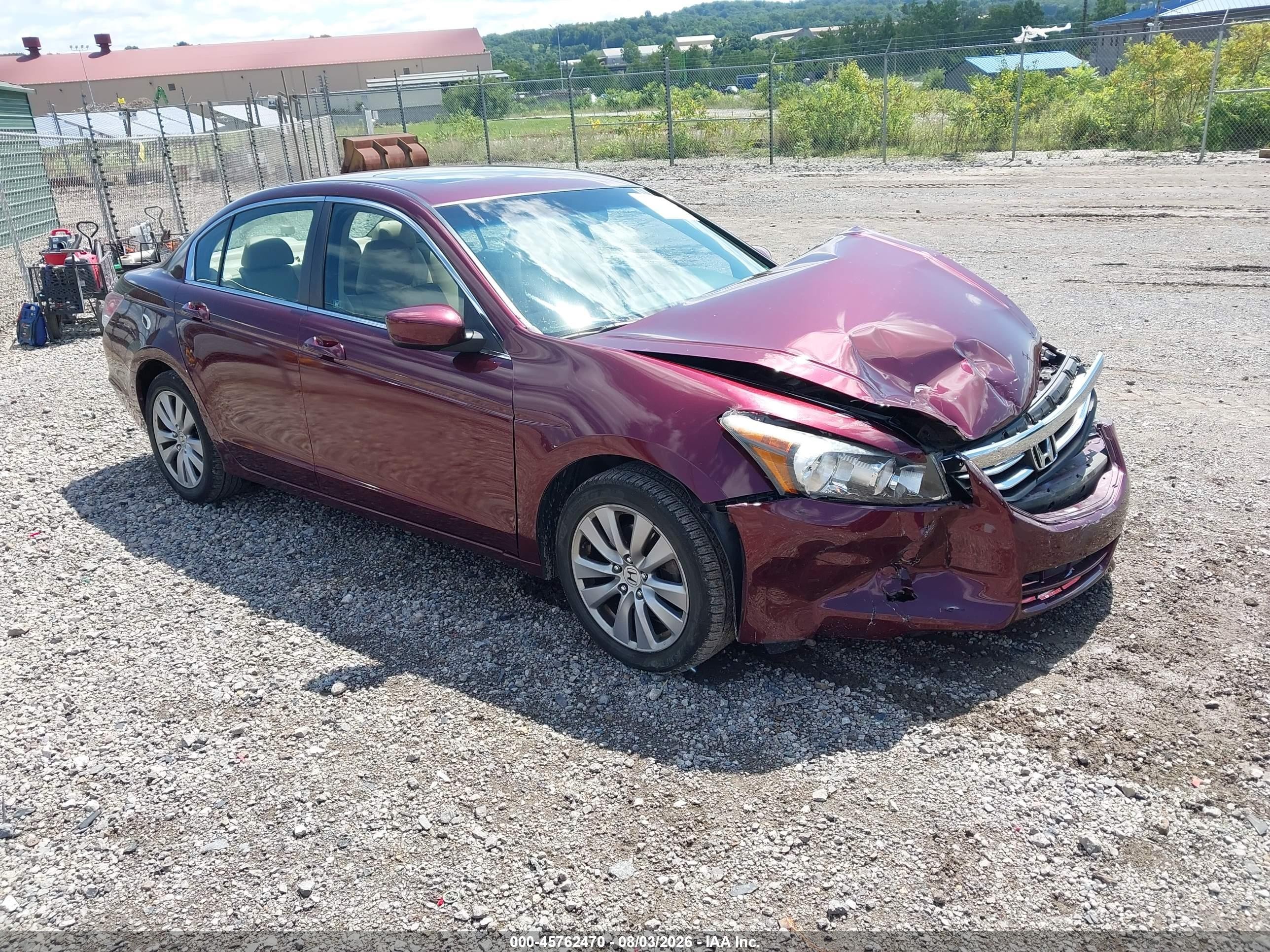 2012 Honda Accord 2.4 Ex-l Burgundy vin: 1HGCP2F88CA213117