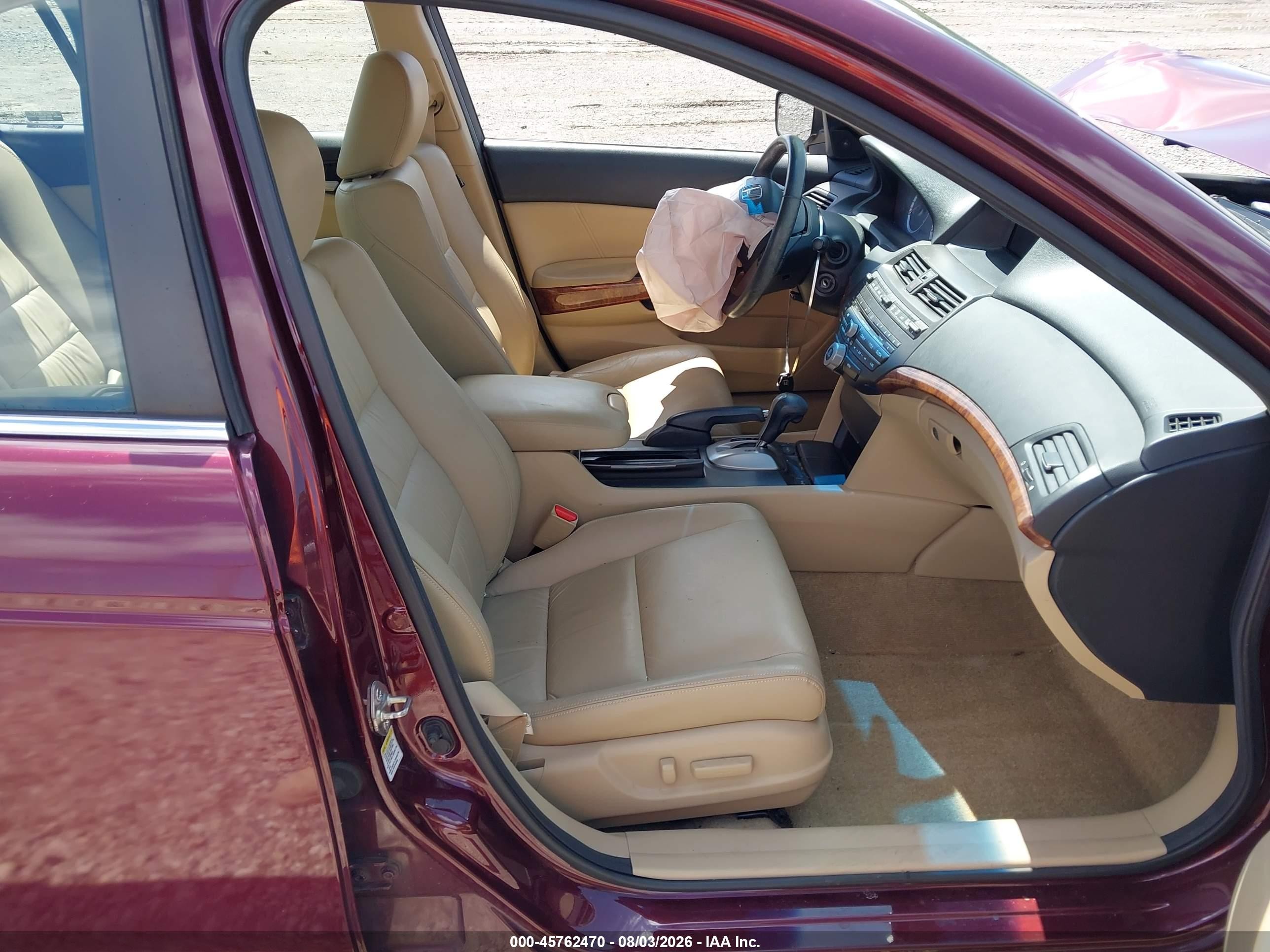 2012 Honda Accord 2.4 Ex-l Burgundy vin: 1HGCP2F88CA213117