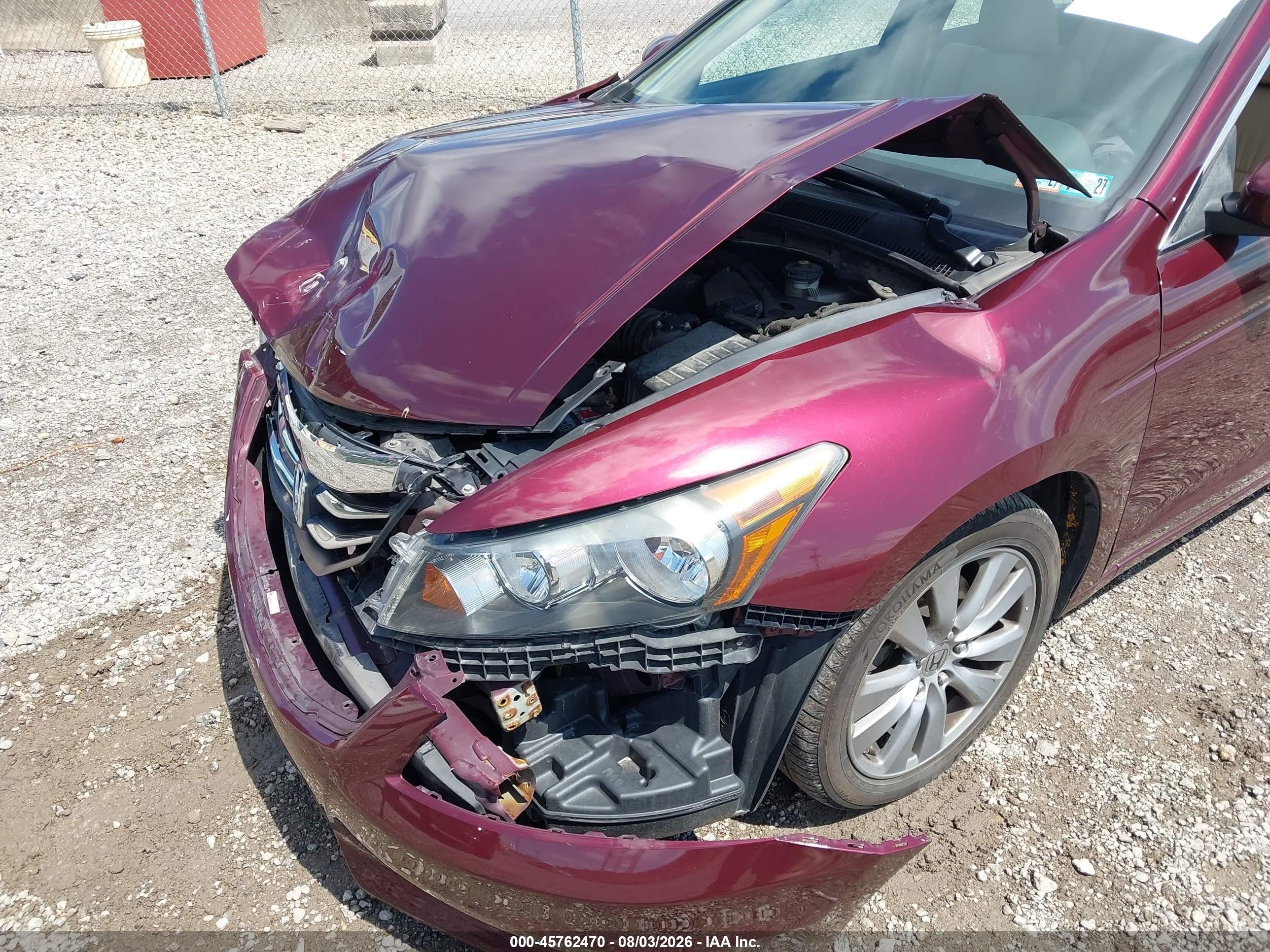 2012 Honda Accord 2.4 Ex-l Burgundy vin: 1HGCP2F88CA213117
