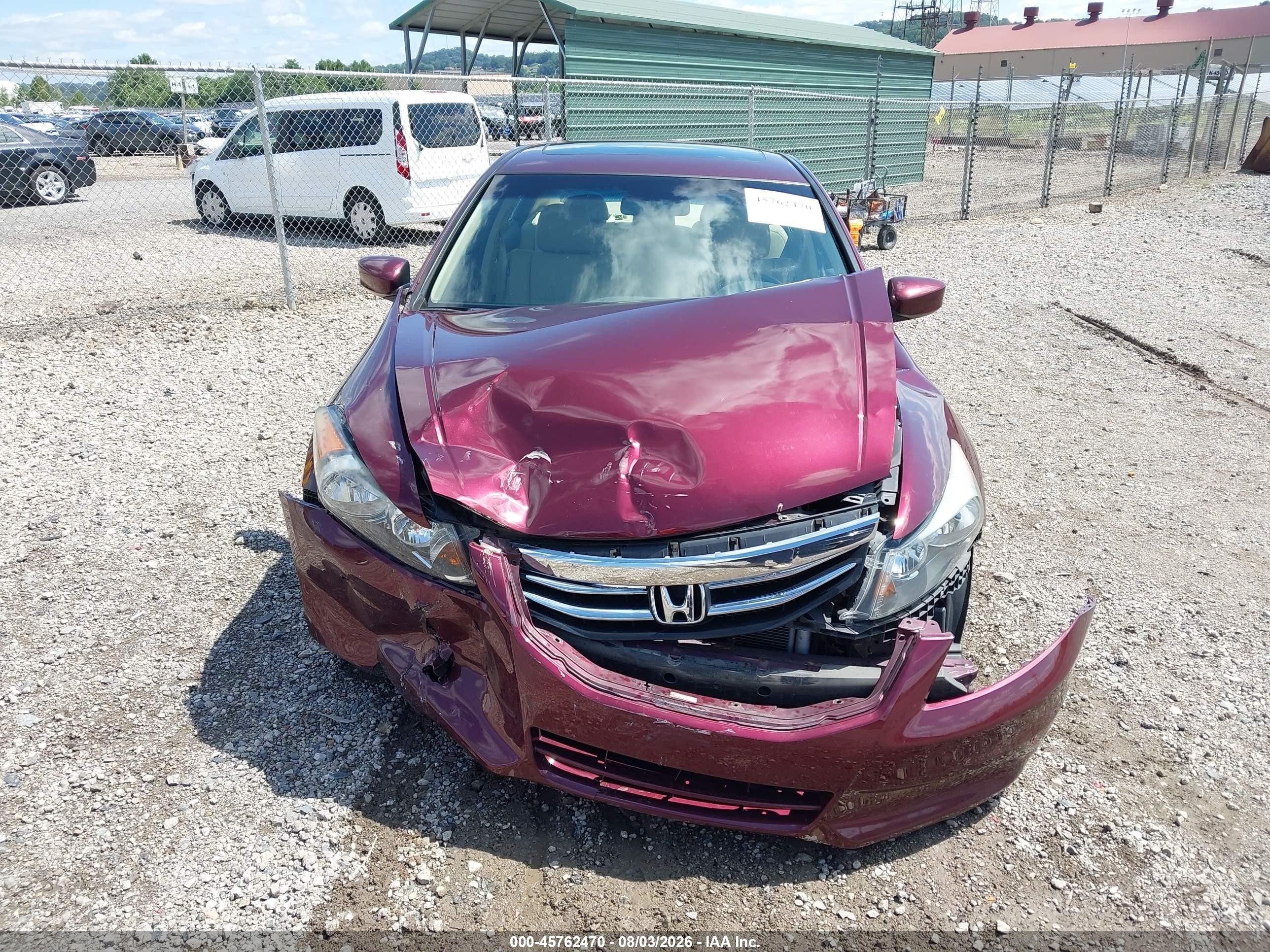 2012 Honda Accord 2.4 Ex-l Burgundy vin: 1HGCP2F88CA213117