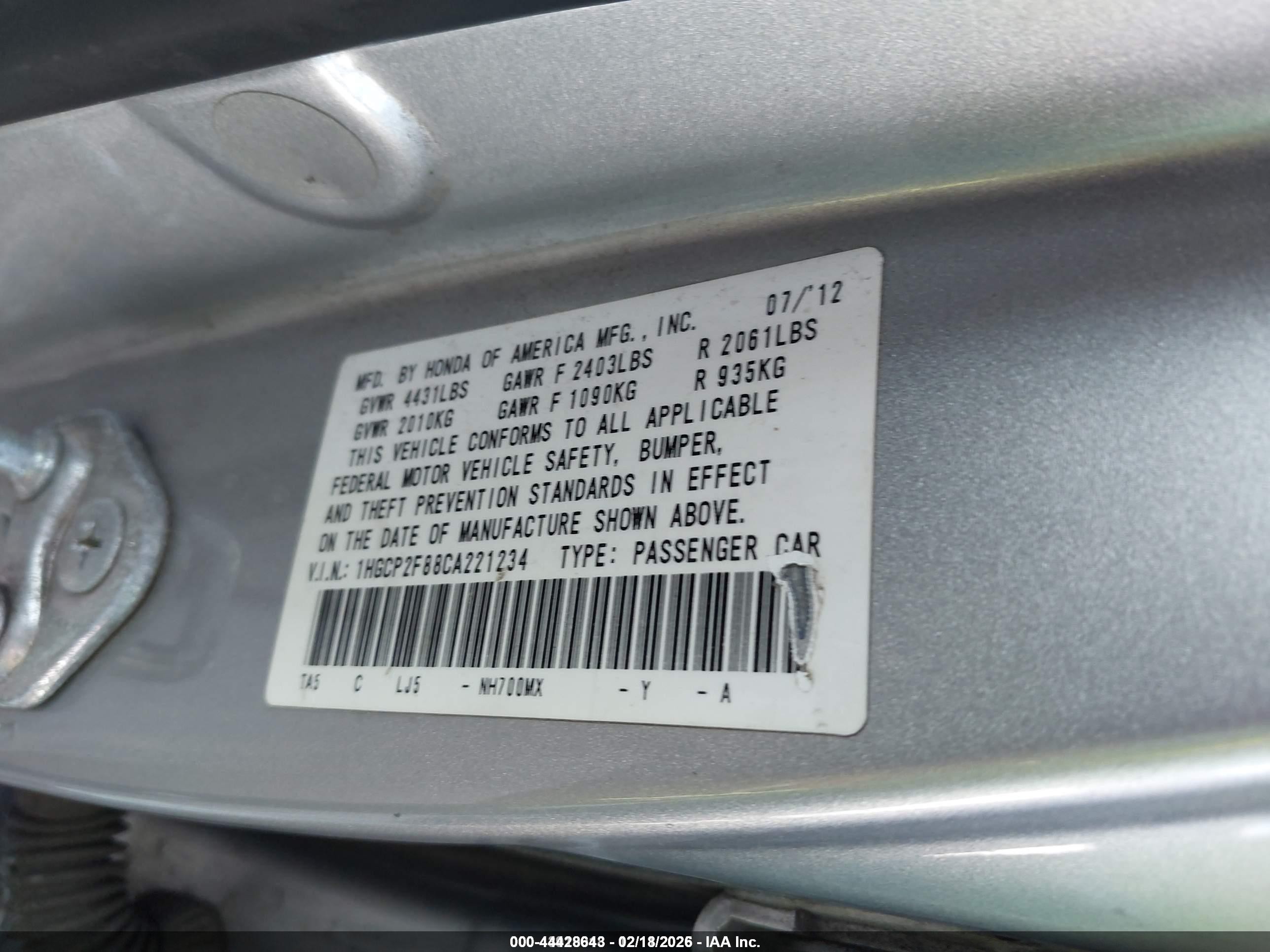 2012 Honda Accord 2.4 Ex-l Silver vin: 1HGCP2F88CA221234