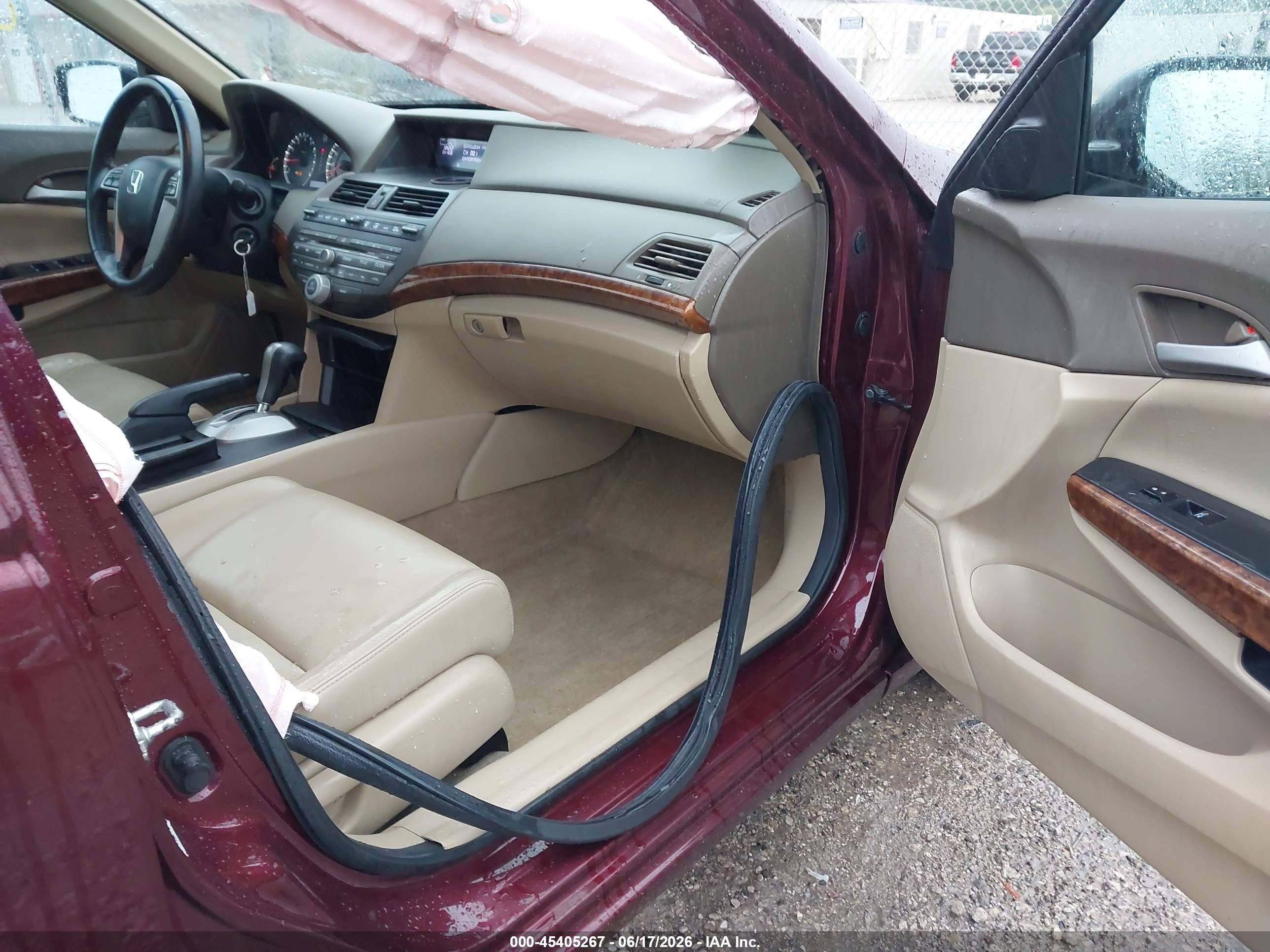 2010 Honda Accord 2.4 Ex-l Maroon vin: 1HGCP2F89AA094037