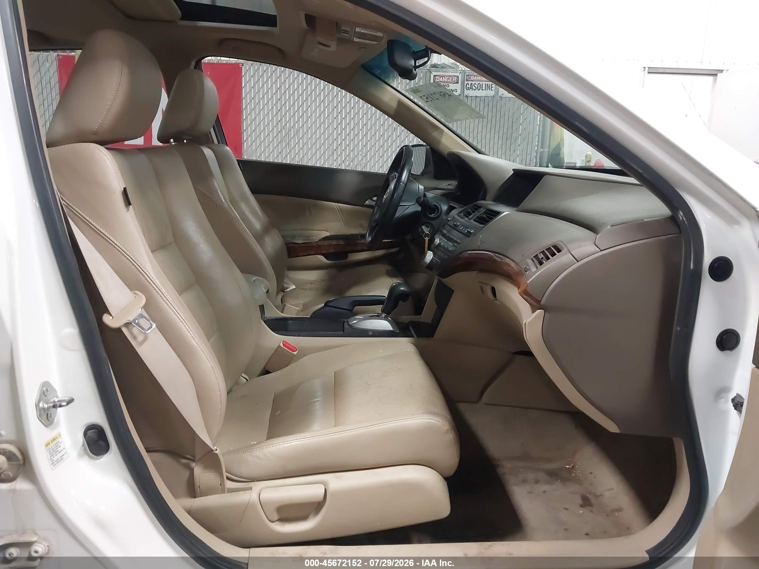 2010 Honda Accord 2.4 Ex-l White vin: 1HGCP2F89AA128865
